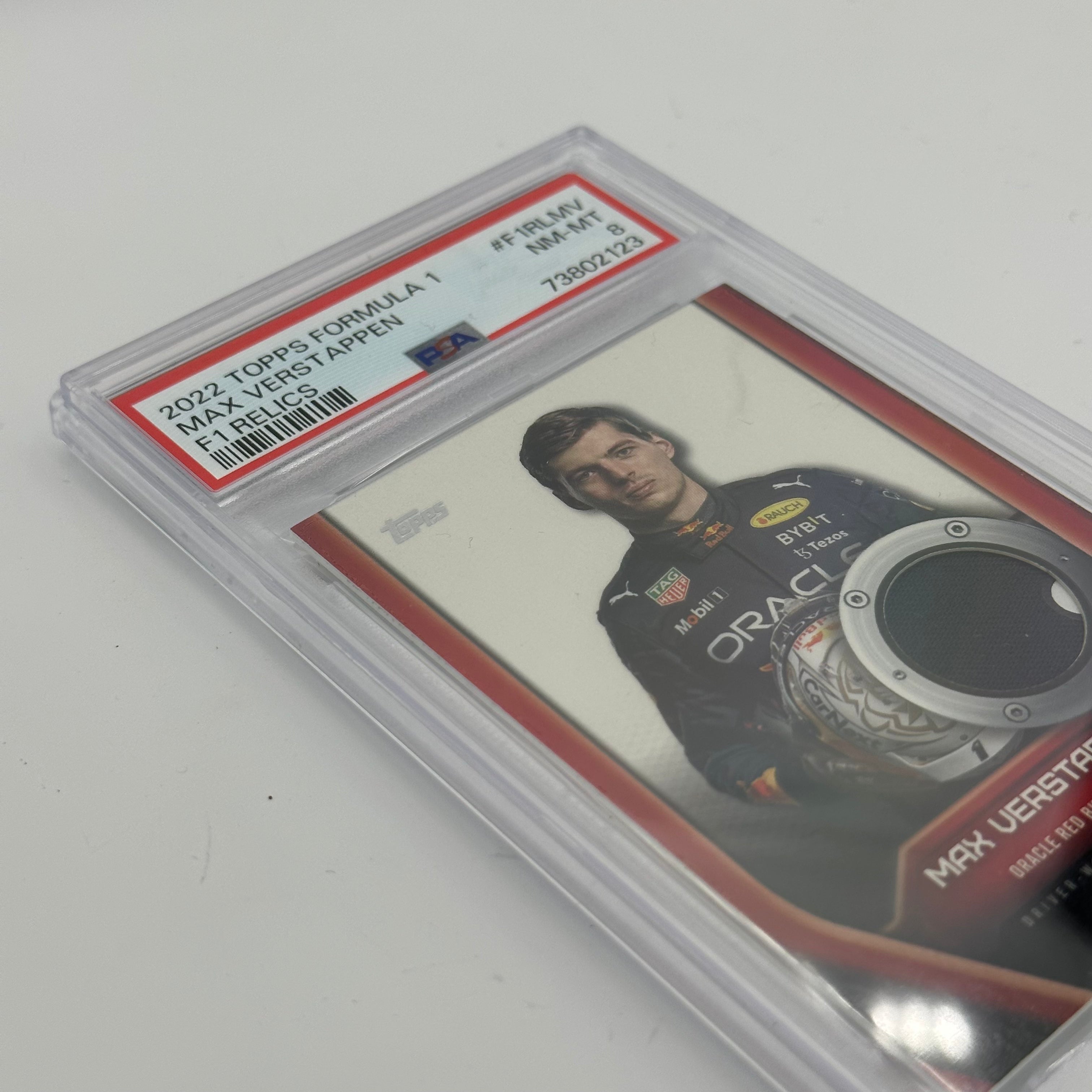PSA 8 MAX VERSTAPPEN #F1RLMV Relic Card - Authentic Formula 1 Racing Collectible for Fans & Memorabilia Enthusiasts