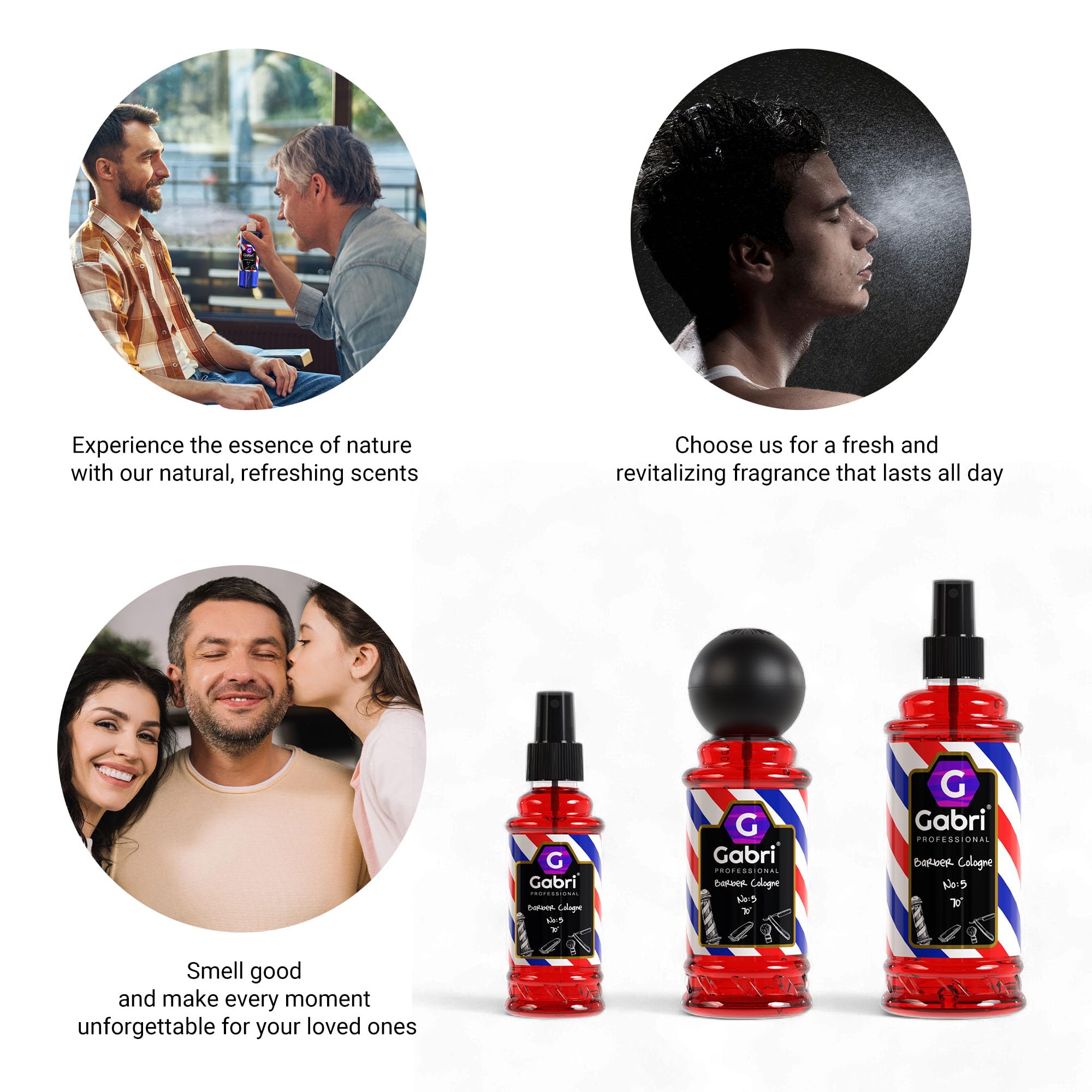 Gabri Professional Barber Cologne for Men - Turkish Aftershave Cologne Spray, Eau de Toilette, 150ml (No5) - Perfect for Grooming, Barbershops & Daily Freshness