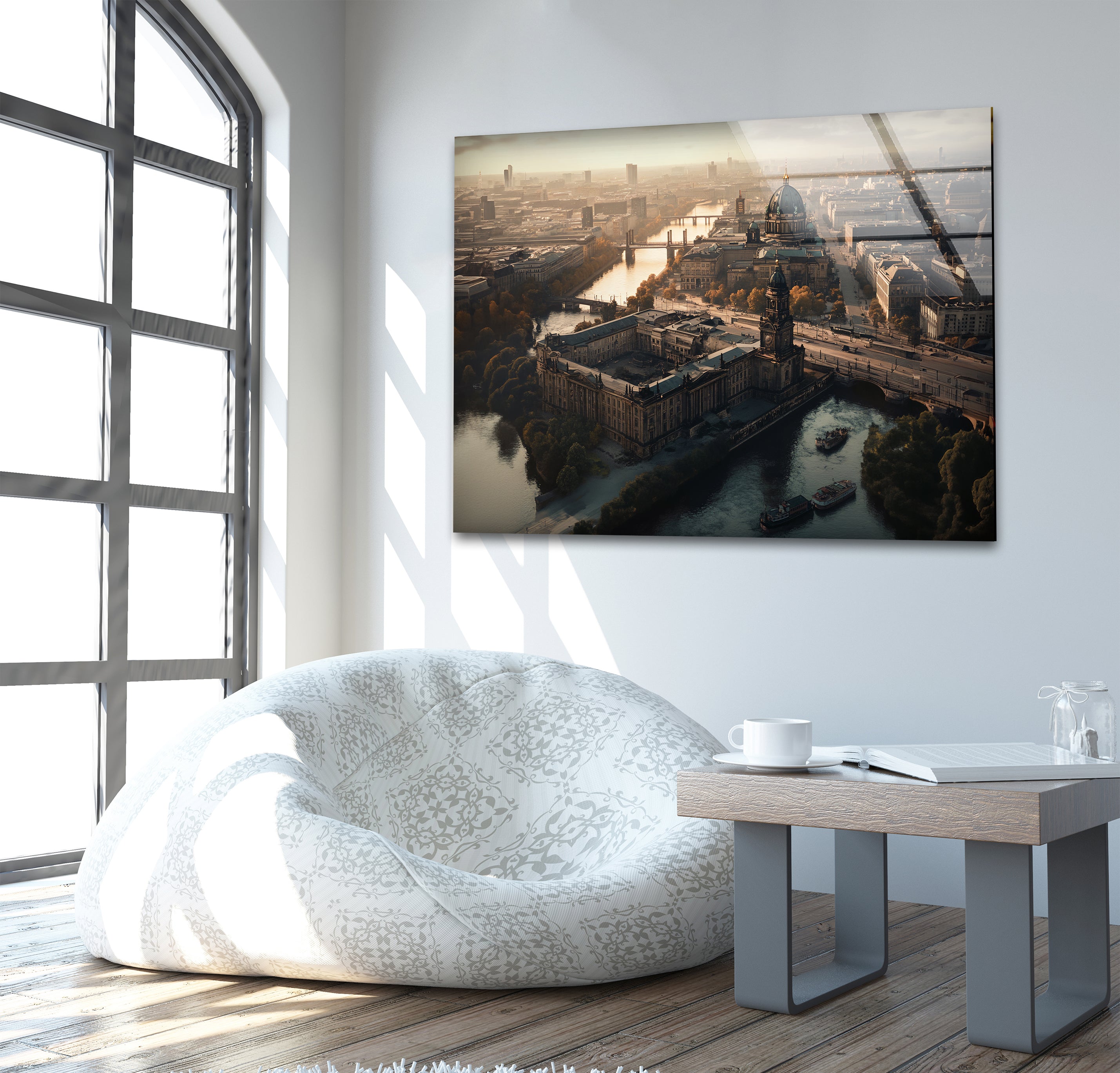 Berlin Sunset Glass Wall Art - Handmade Modern Home Decor for Living Room, Bedroom & Office - Perfect Gift for Housewarming & Holidays
