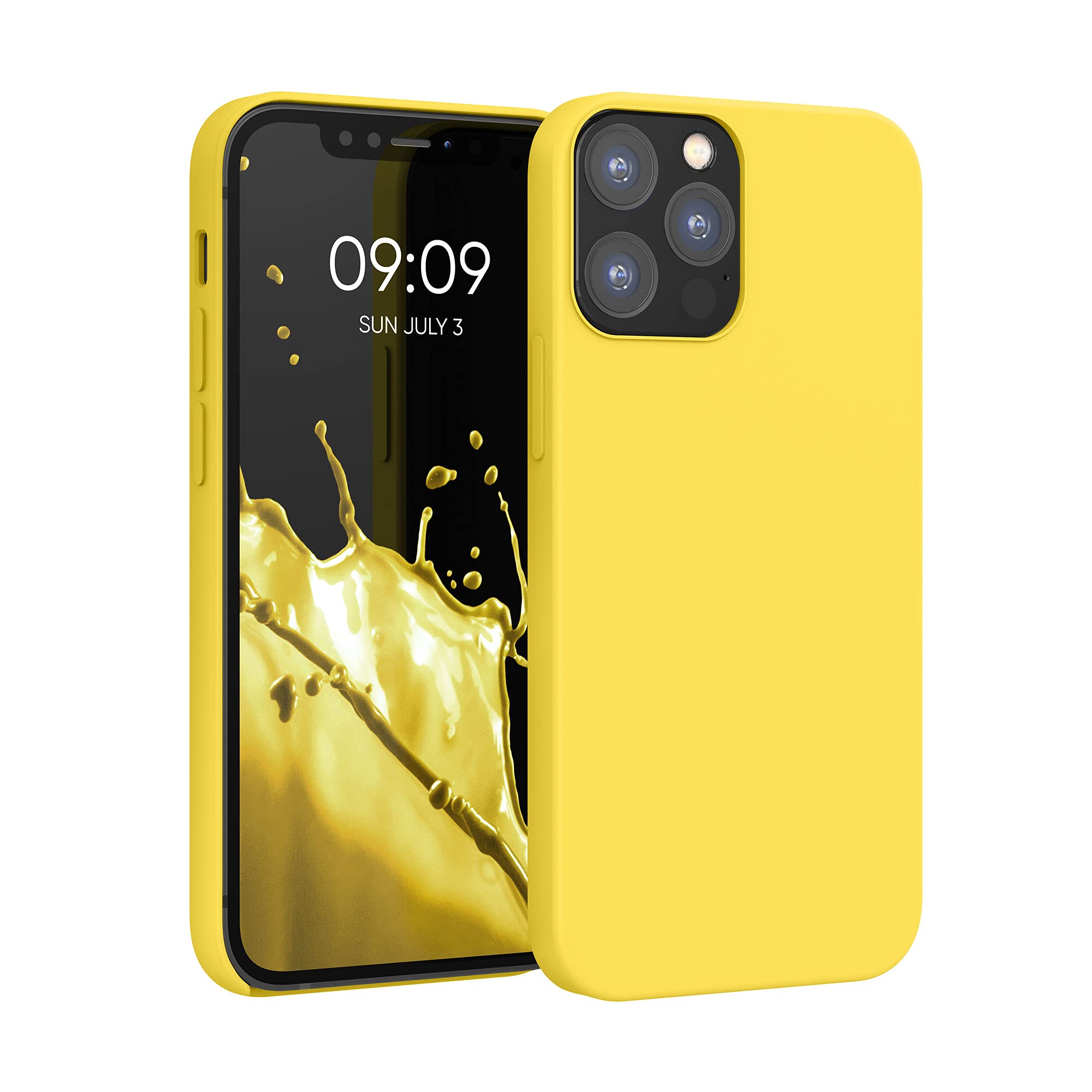 kwmobile Shockproof TPU Silicone Case for Apple iPhone 12 & iPhone 12 Pro - Soft Protective Phone Cover in Radiant Yellow - Perfect for Everyday Use, Outdoor Activities & Travel Protection