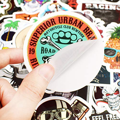 100 Pcs Cool Skull Vinyl Stickers - Waterproof Decals for Water Bottles, Laptops, Cars, Skateboards & Bikes - Fun Graffiti Patches for Teens - Perfect for DIY, School, Travel & Room Decor (Skull Design)