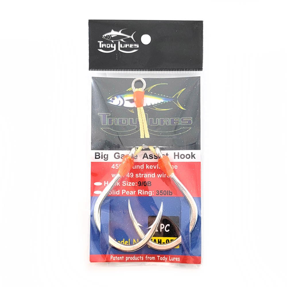 Tady Wire Double Assist Hooks for Saltwater Fishing - Strong Stainless Steel Hooks with Dual Assist for Tuna, Marlin & Big Game Fishing | Perfect for Offshore, Deep Sea & Sport Fishing Adventures