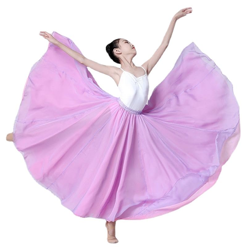Girls Ballet Skirt - Flowy Chiffon Lyrical Dance Tutu Wrap Skirt for Modern Dance Performance | Perfect for Recitals, Competitions & Stage Costumes
