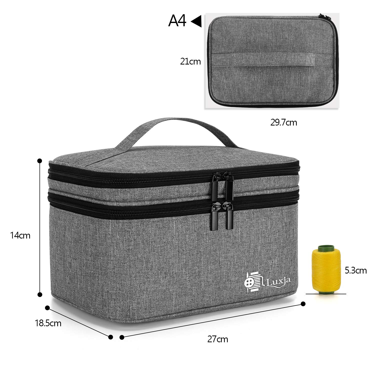 Luxja 2-Layer Sewing Organizer Bag - Storage for Needles, Thread & Sewing Kit Accessories - Perfect for Home, Travel & Craft Projects