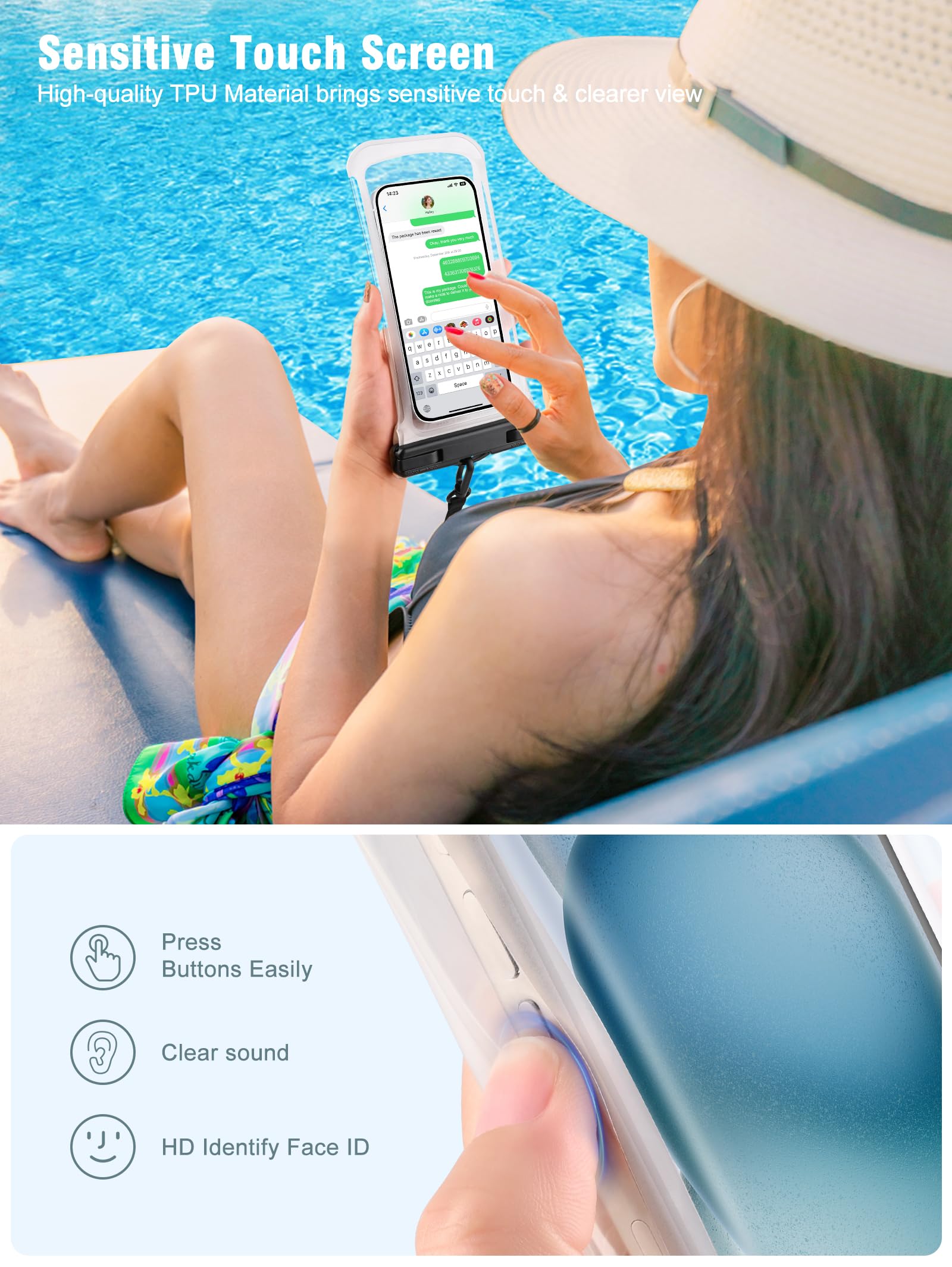 Waterproof Phone Pouch 2 Pack - IPX8 Underwater Dry Bag for iPhone 15 14 13 12 Pro Max XS & Samsung (Up to 7.0