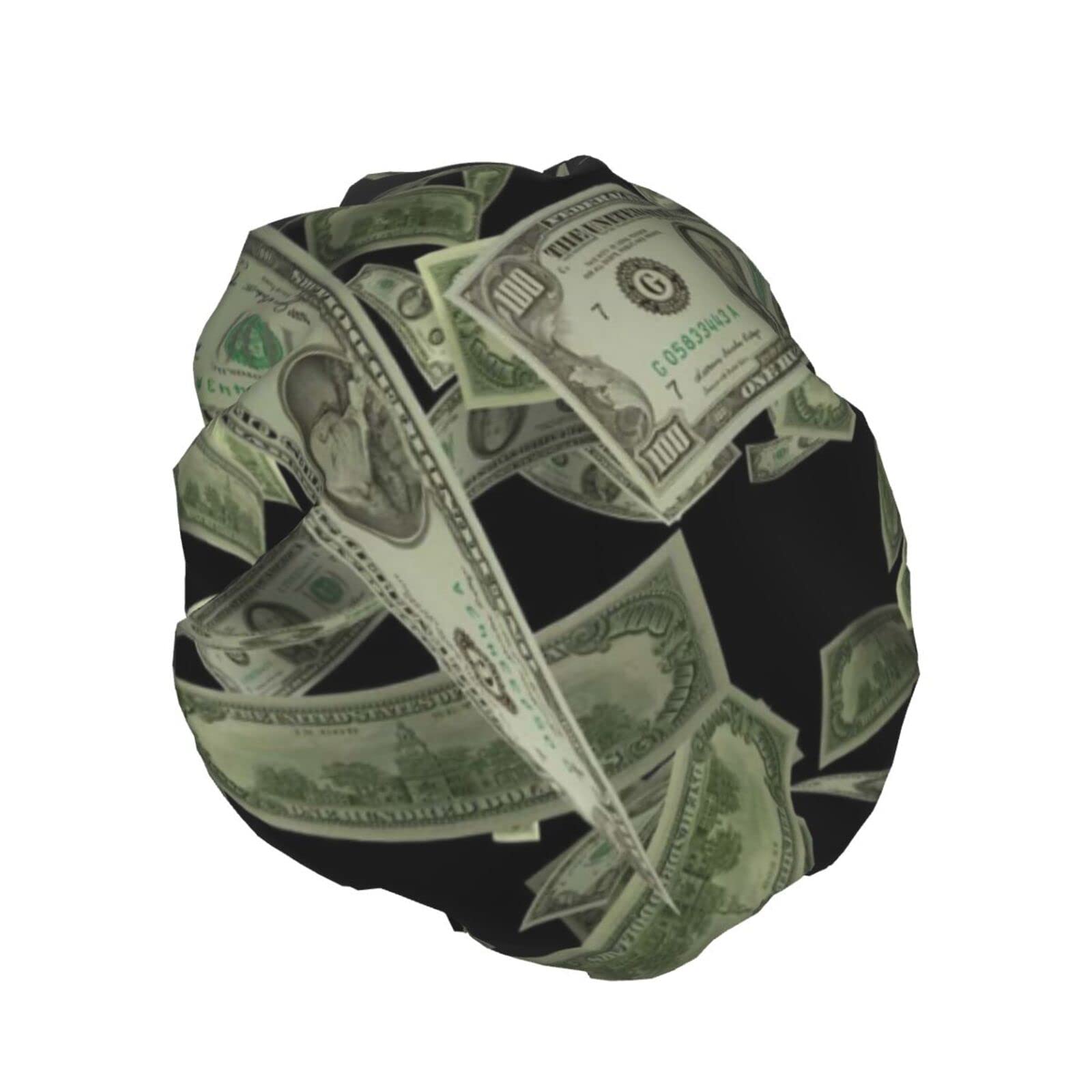 Waterproof Reusable Shower Cap for Women - Dollar Sign Money Print Bath Hair Cap | Double Layer Protection for Shower, Bathing & Spa