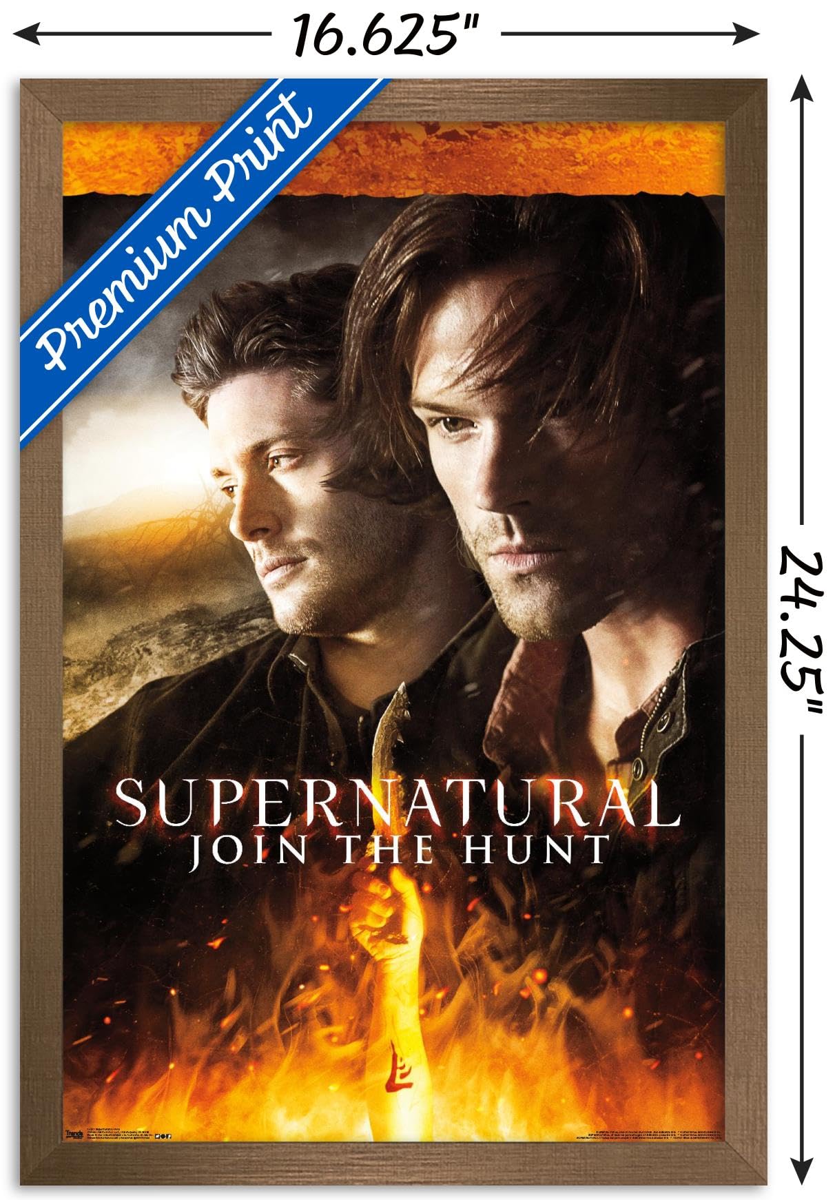 Supernatural Fire Wall Poster - 14.725 x 22.375 Inches, Bronze Framed Art Print | Perfect for Home Decor, Bedroom, Living Room & Office Wall Art