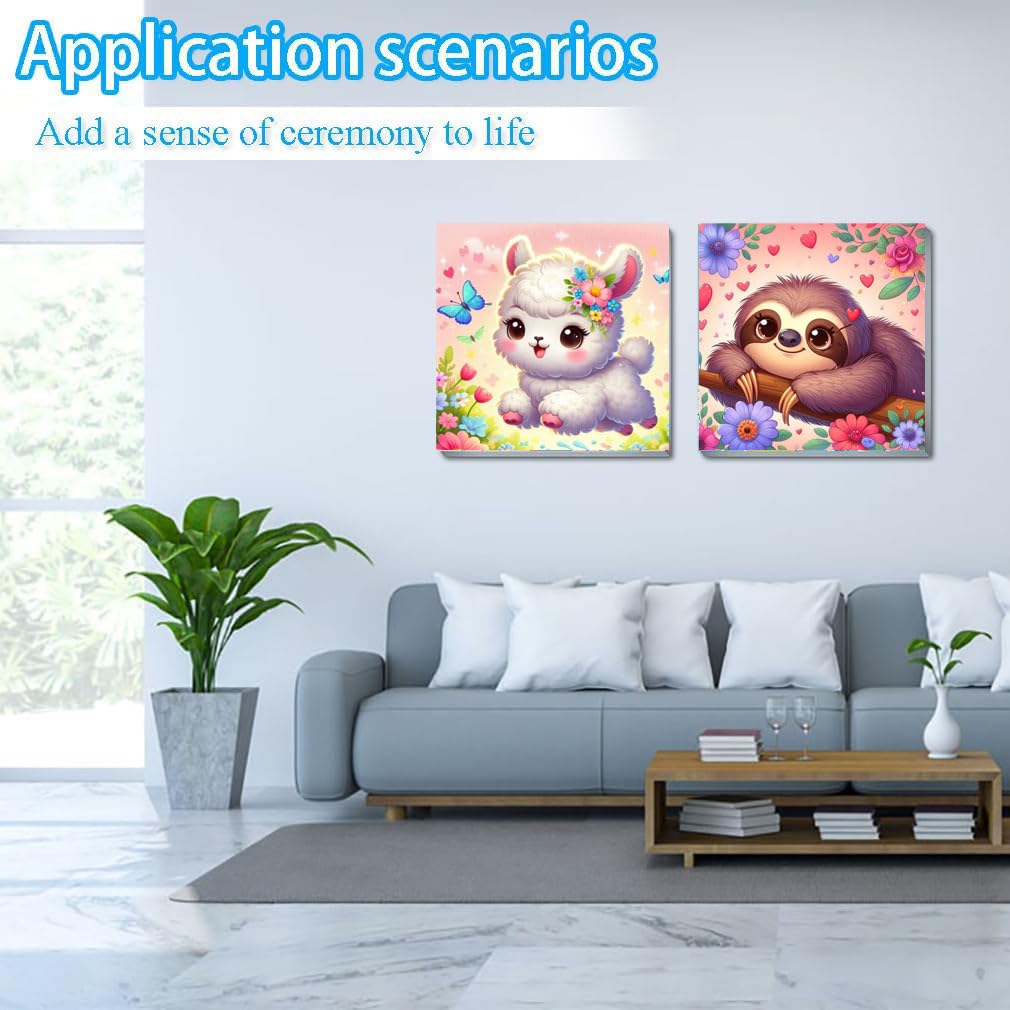 4 Pack Framed Paint by Number Kit for Kids Age 8-12 - Cute Animals Acrylic Painting Set for Beginners, Easy DIY Canvas Art Crafts (8x8 Inch) - Perfect Wall Decor Gift for Birthday & Home Decoration