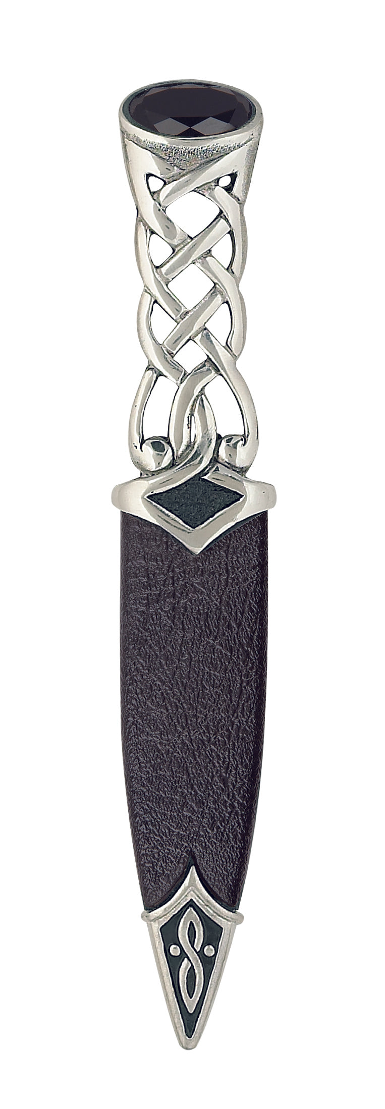 Polished Sgian Dubh Knife with Stone Top - SD99 - Perfect for Scottish Highland Dress, Weddings & Formal Events