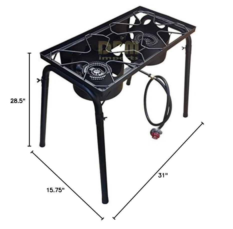 Portable Propane Gas Double High Pressure Burner - Outdoor Camping Stove for BBQ, Picnics & Backpacking Trips