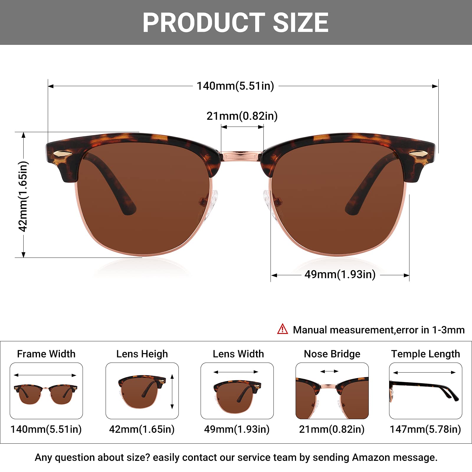 Classic Round Polarized Sunglasses for Women & Men - UV400 Protection, Anti-Glare, Fashionable Sun Glasses for Driving, Outdoor Sports & Beach Activities