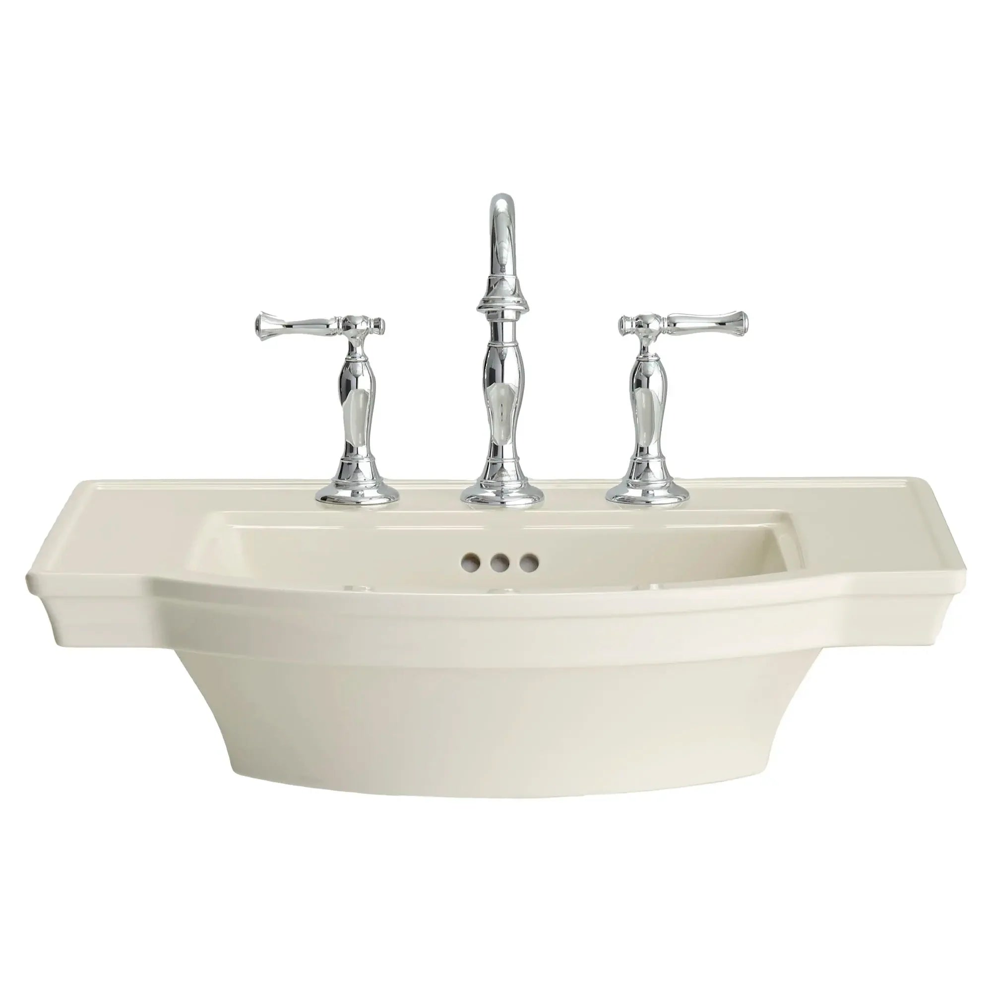 Estate® 8 Inch Widespread Pedestal Bathroom Sink Top - Modern Vanity Basin for Powder Room & Guest Bathroom Decor