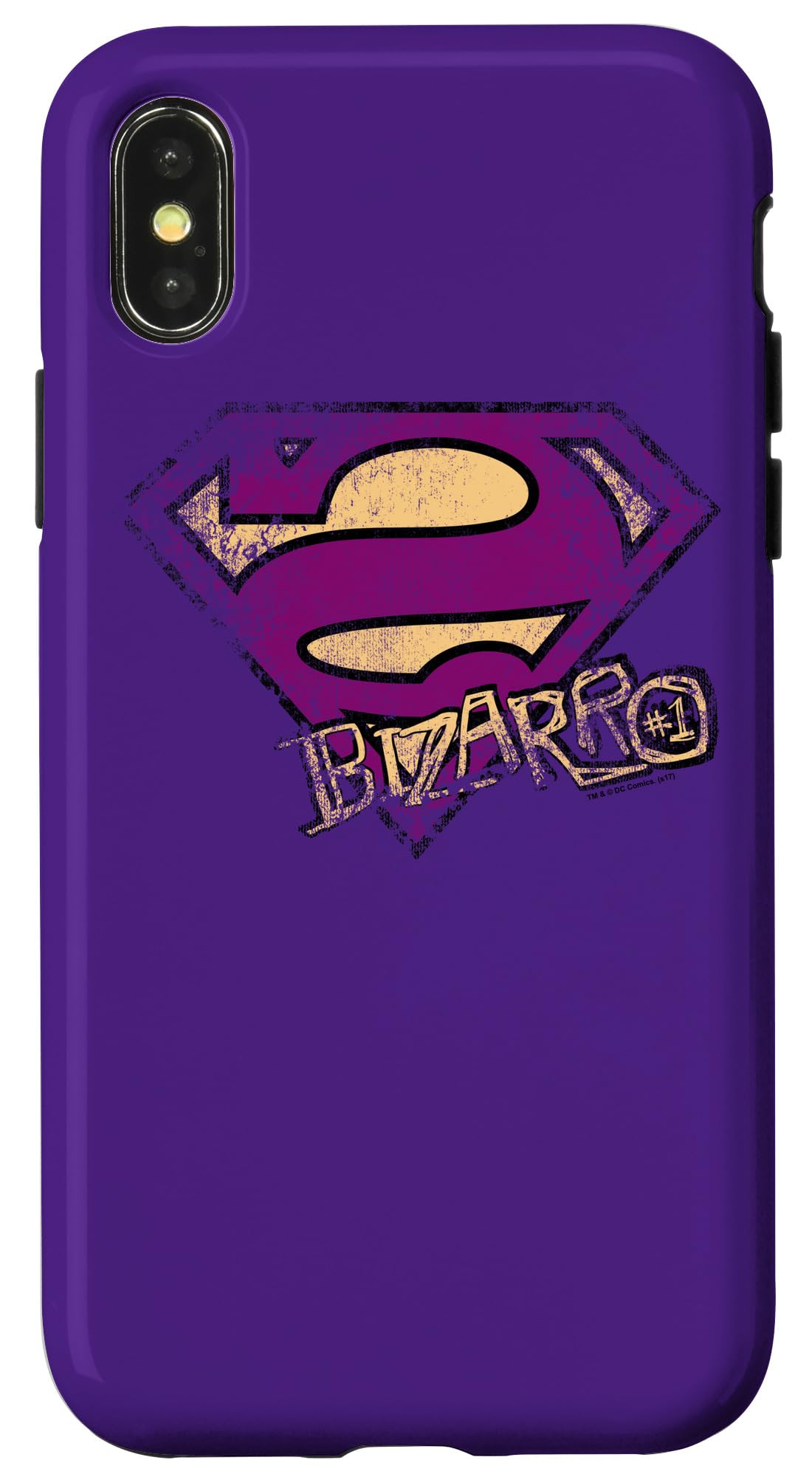 iPhone X/XS Superman Bizarro Logo Vintage Distressed Phone Case - Durable Protective Cover for Everyday Use, Superhero Fans & Comic Lovers