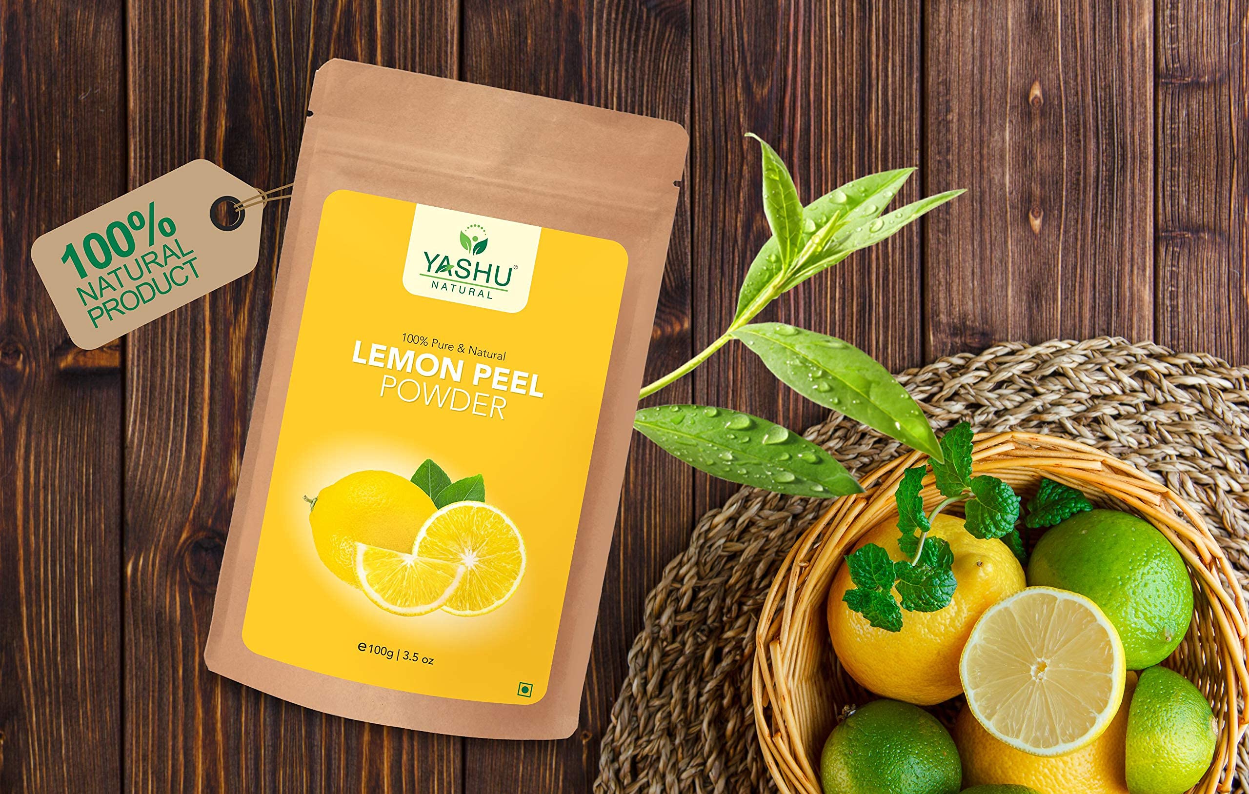 YASHU Pure Lemon Peel & Orange Peel Face Pack Powder for Oily Skin - Deep Pore Cleansing & Brightening Facial Treatment (200g) | Natural Exfoliator for Acne-Prone Skin, Blackhead Removal & Glowing Complexion | Perfect for Daily Skincare Routine & Spa Day at Home
