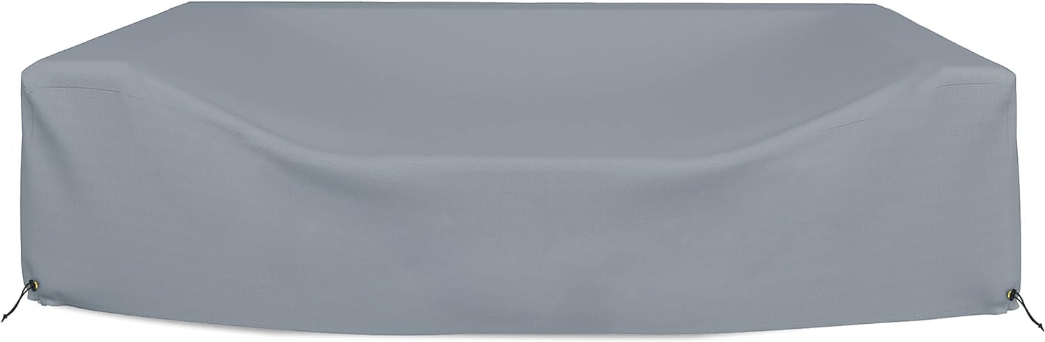 Heavy Duty 18oz Waterproof Outdoor Sectional Sofa Cover - UV & Weather Resistant Patio Furniture Protector with Air Pockets & Drawstrings (124
