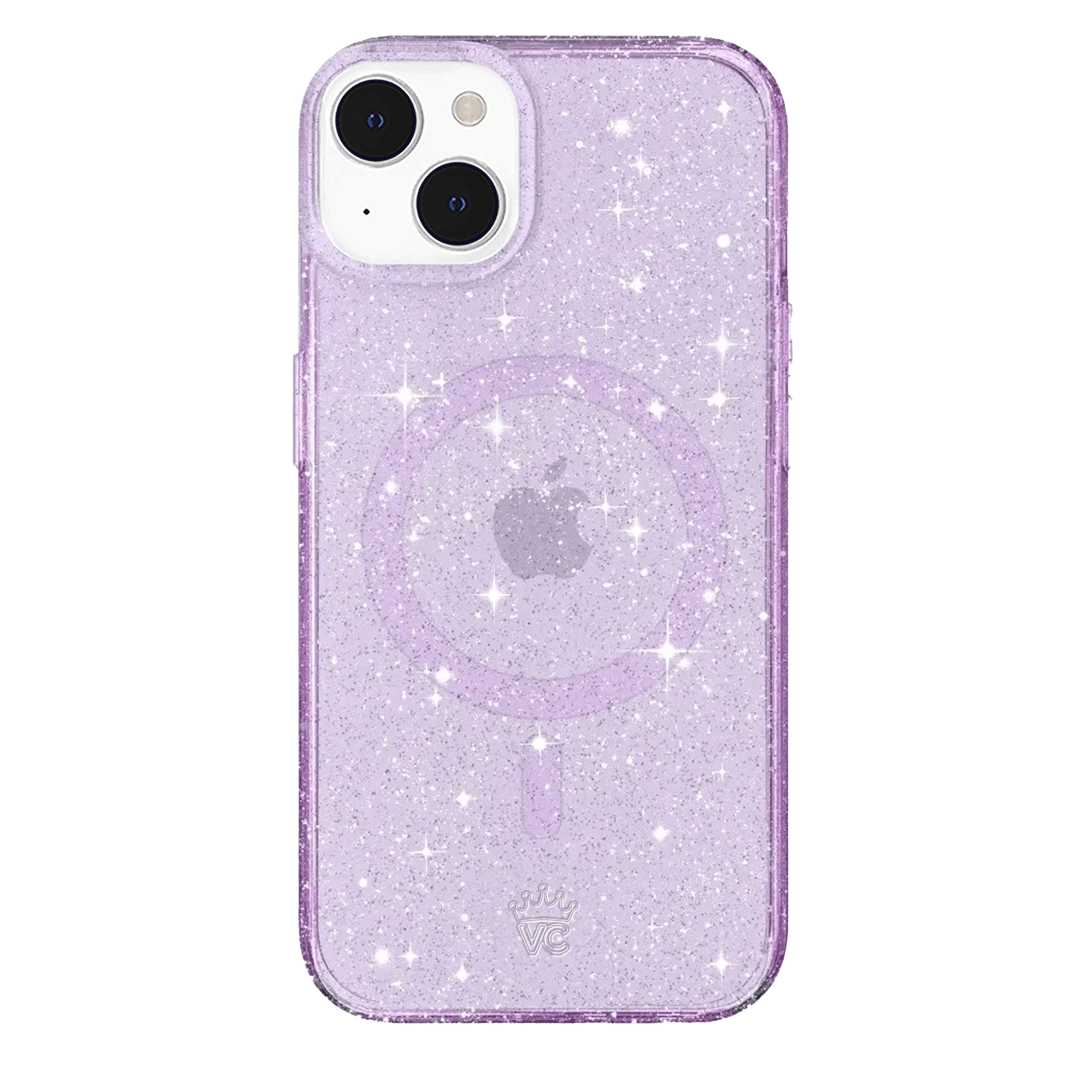 Lilac Stardust Glitter iPhone Case - Protective & Stylish Phone Cover for iPhone 13/14/15 - Perfect for Parties, Festivals & Everyday Use
