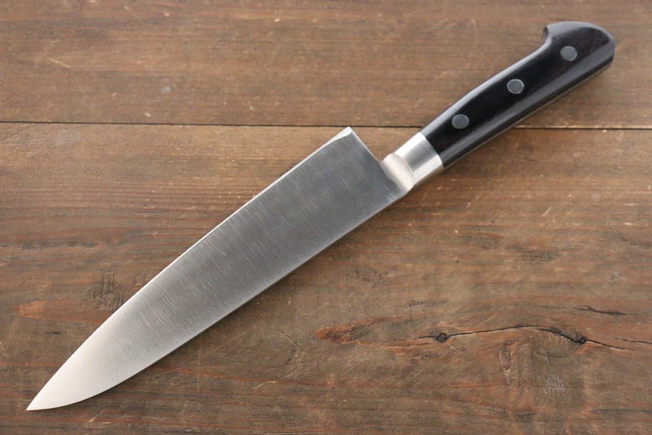 Premium Iseya Molybdenum Gyuto 180mm Japanese Chef Knife with Black Pakkawood Handle - Perfect for Sushi, Meat Slicing & Professional Kitchen Use