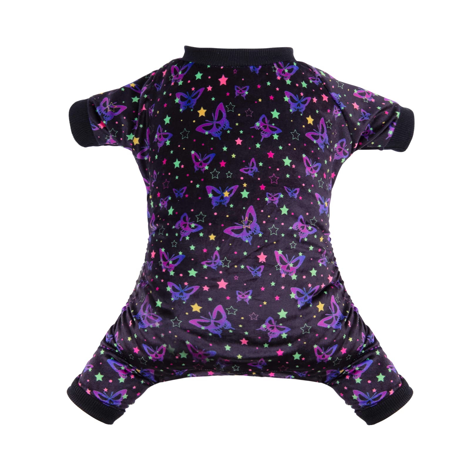 CuteBone Halloween Dog Pajamas - Soft Butterfly Print Puppy Pjs for Small Dogs (Size P251L) | Cozy Costume for Halloween Parties & Photo Shoots