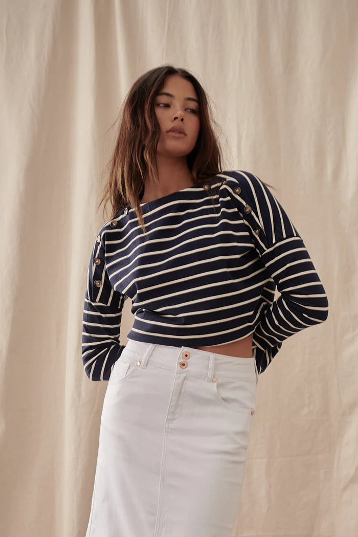 Kireina Juliette Striped Women's Tops - Casual Short Sleeve Blouse for Summer Outfits & Beach Wear