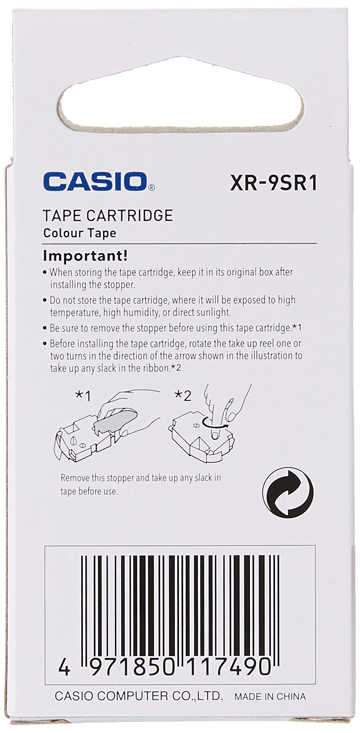 Casio EZ Label Printer XR-9X1 - 9mm x 8m Self-Adhesive Label Tape (Black on Silver) for Office Organization, Retail Pricing & Home Labeling Needs