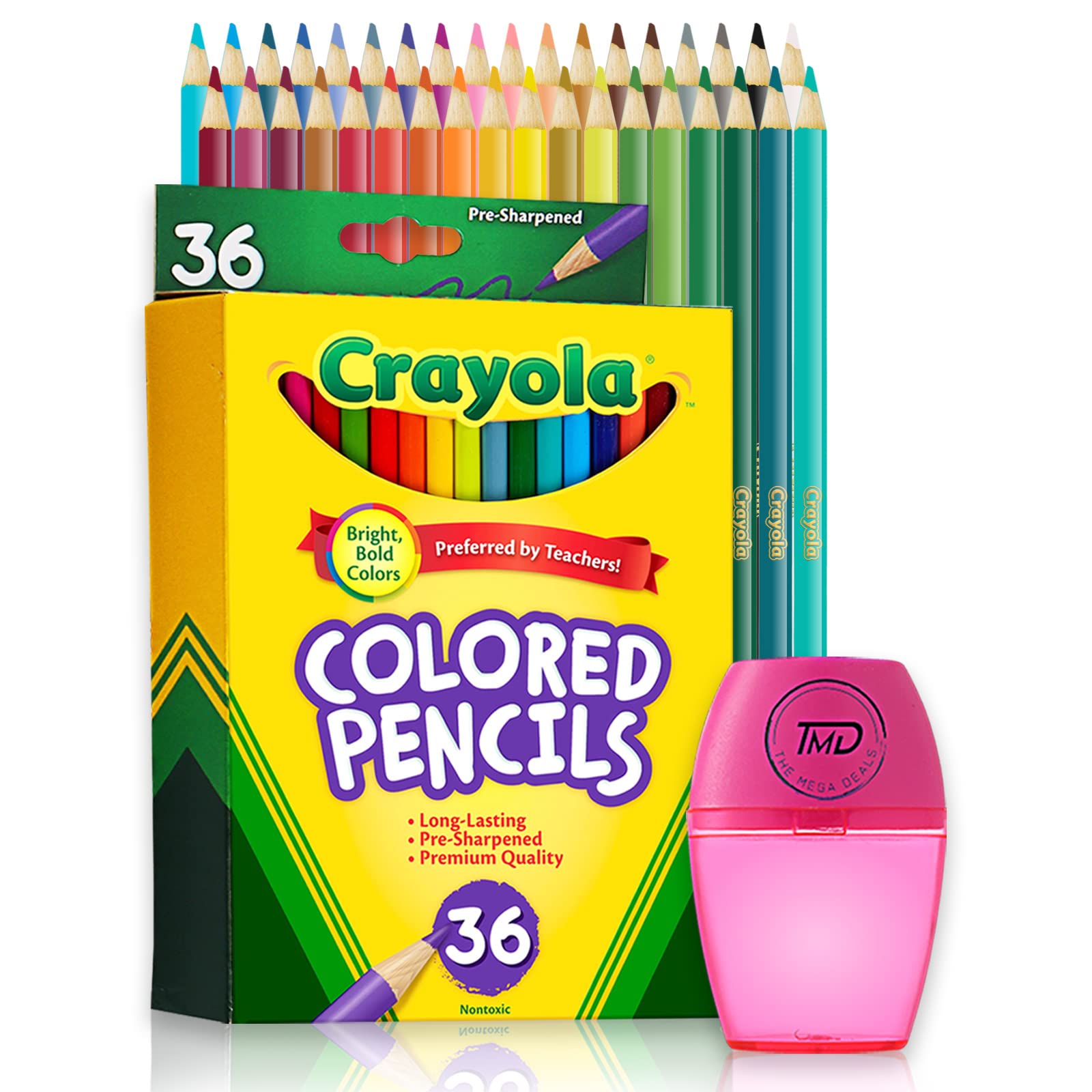 Vibrant 36-Colored Pencil Set for Adult Coloring Books - Premium Art Supplies with Free Sharpener - Perfect for Artists, Students & Relaxation Therapy