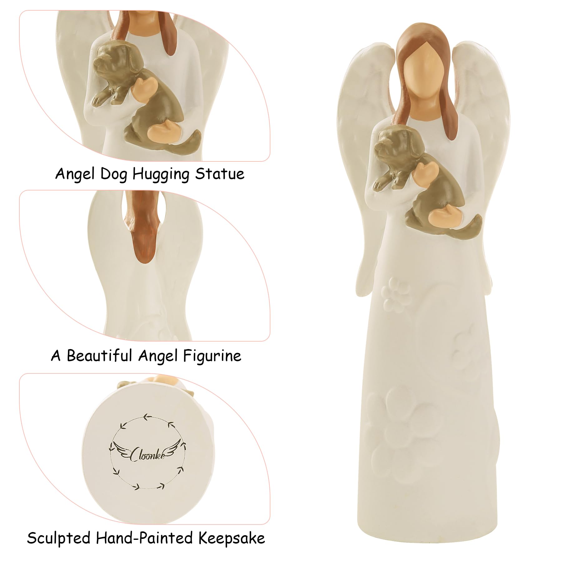 Guardian Angel Dog Figurine - Memorial Gift for Dog Loss, Sympathy Present for Bereaved Pet Owners | Comforting Keepsake for Grieving Dog Moms & Women | Perfect for Home Memorials, Pet Altars & Healing After Losing a Beloved Dog