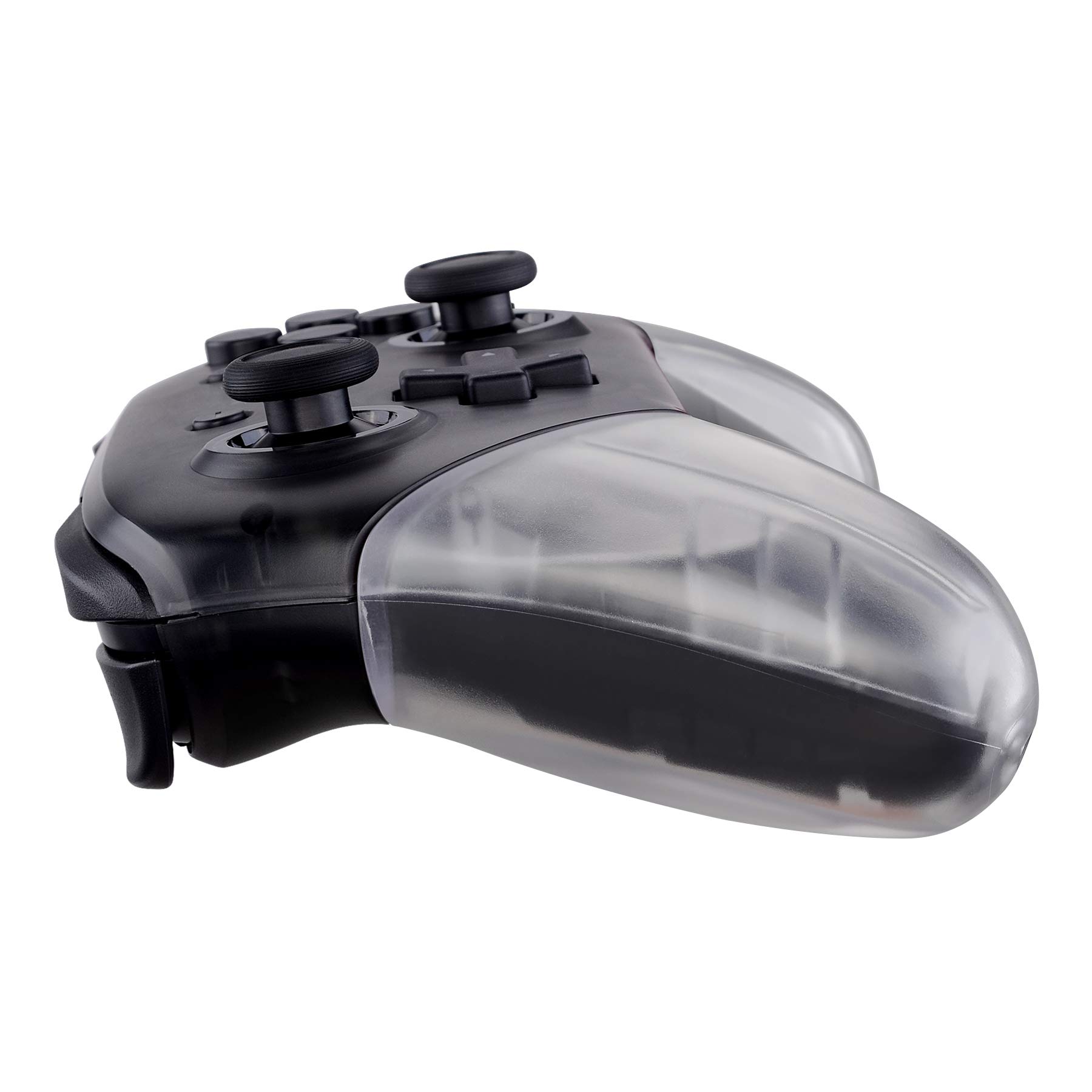 eXtremeRate Transparent DIY Replacement Shell Case Cover Grip for Nintendo Switch Pro Controller - Customize Your Gaming Experience (Controller Not Included) - Perfect for Modding, Repair, and Personalization