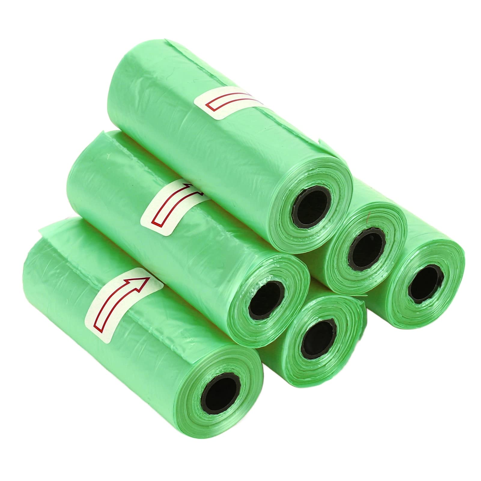 KUIDAMOS 6 Rolls Dog Poop Bags - Extra Thick Leak Proof Pet Waste Bags for Dogs & Cats - Portable Refill Rolls for Outdoor Walking, Park Visits & Travel (Green)
