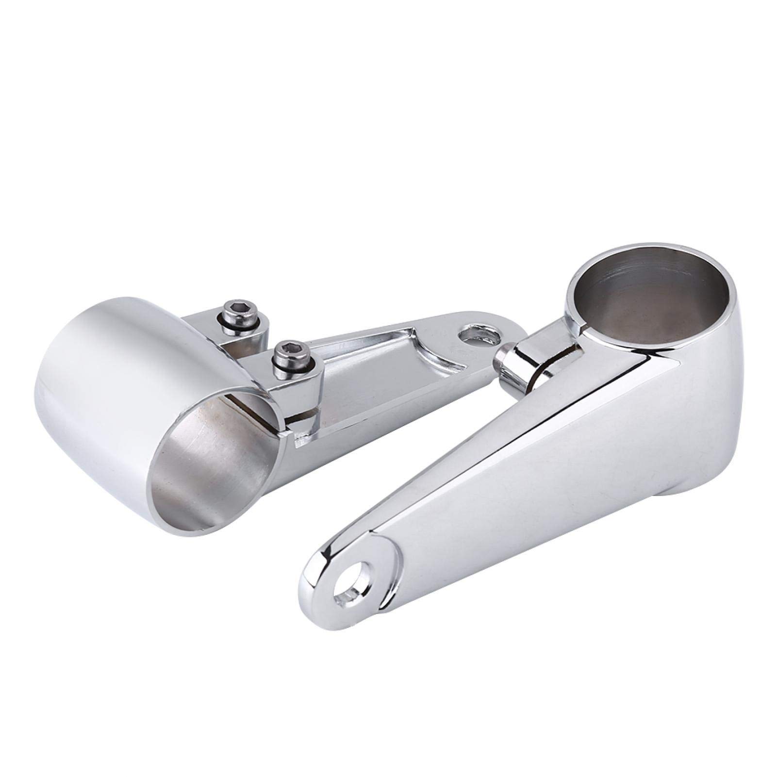 Niiyen Motorcycle Headlight Fork Mounting Bracket - 2pcs Chrome Side Mount Front Fork Bracket for 35mm-41mm Fork Tube | Universal Fit for Harley, Honda, Yamaha | Perfect for Night Riding & Custom Bike Builds