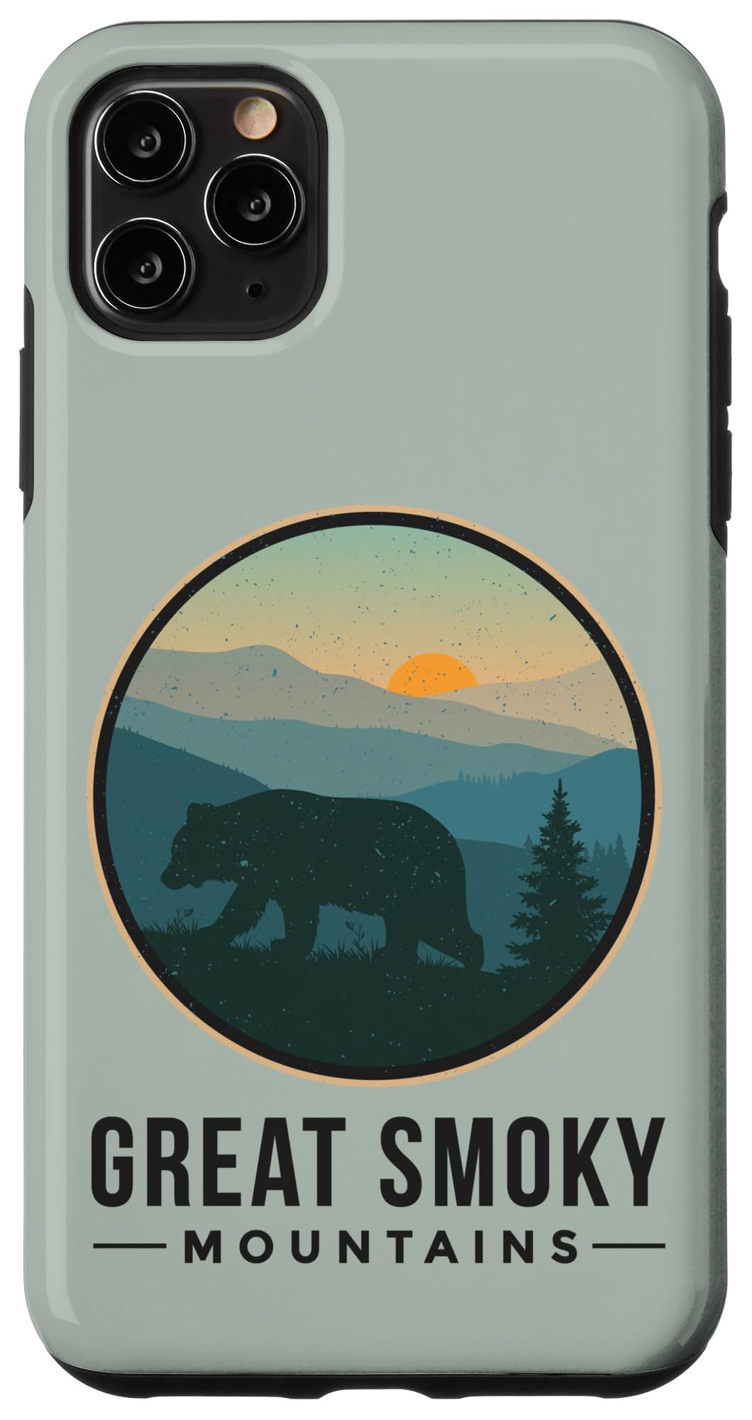 iPhone 11 Pro Max Case - Retro Great Smoky Mountains National Park Bear Design - Durable Protective Cover for Travel, Outdoor Adventures & Daily Use