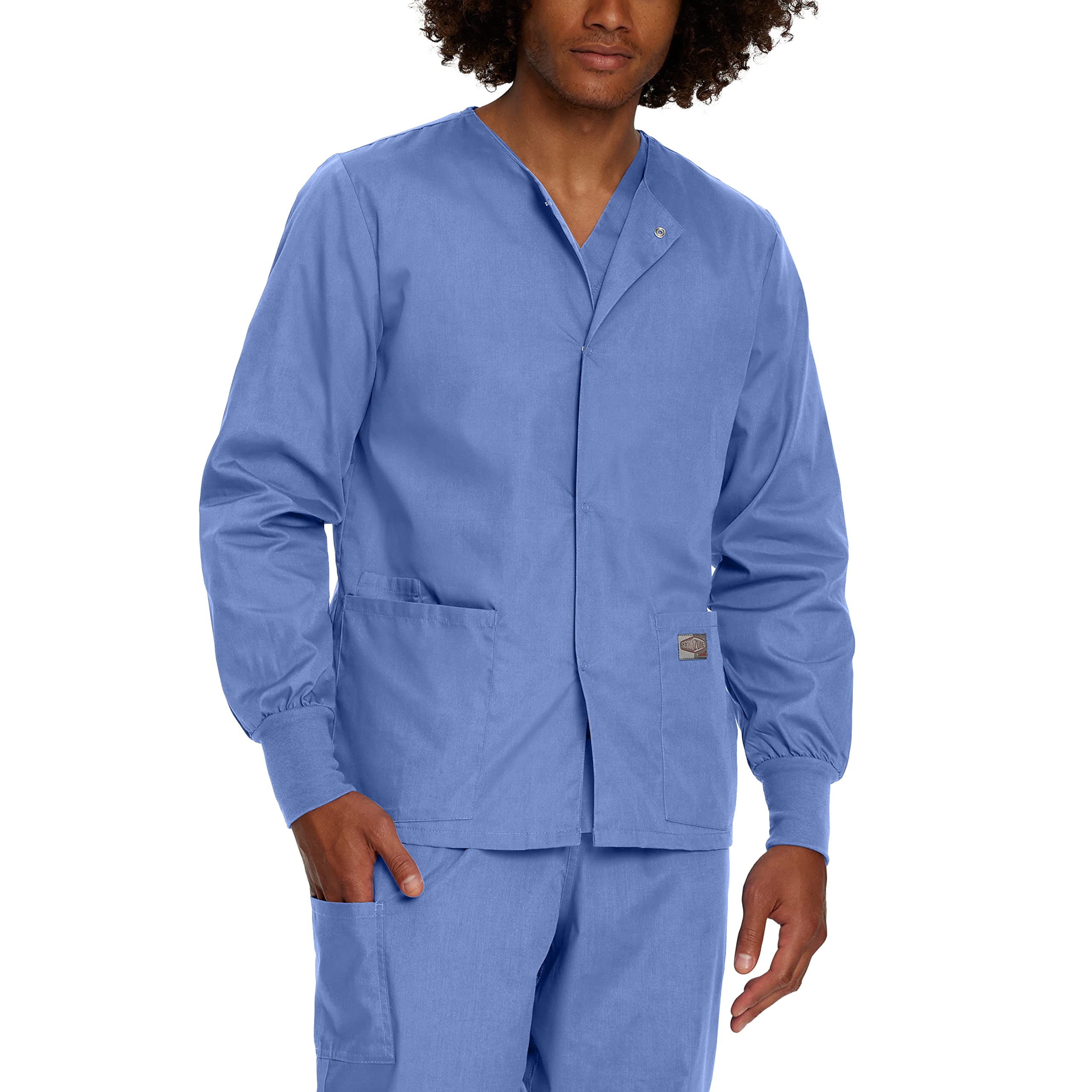 Landau Scrub Zone Unisex Relaxed Fit 2-Pocket Snap-Front Scrub Jacket 75231 - Comfortable Medical Uniform for Doctors, Nurses & Healthcare Professionals - Perfect for Hospitals, Clinics & Healthcare Work Environments