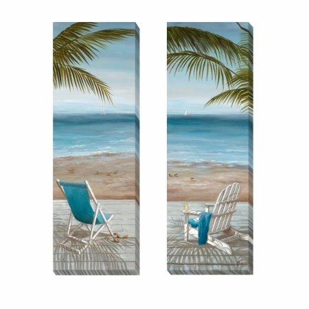 Walk on The Beach Canvas Set - 8 Inch Coastal Wall Art for Living Room, Bedroom & Beach House Decor