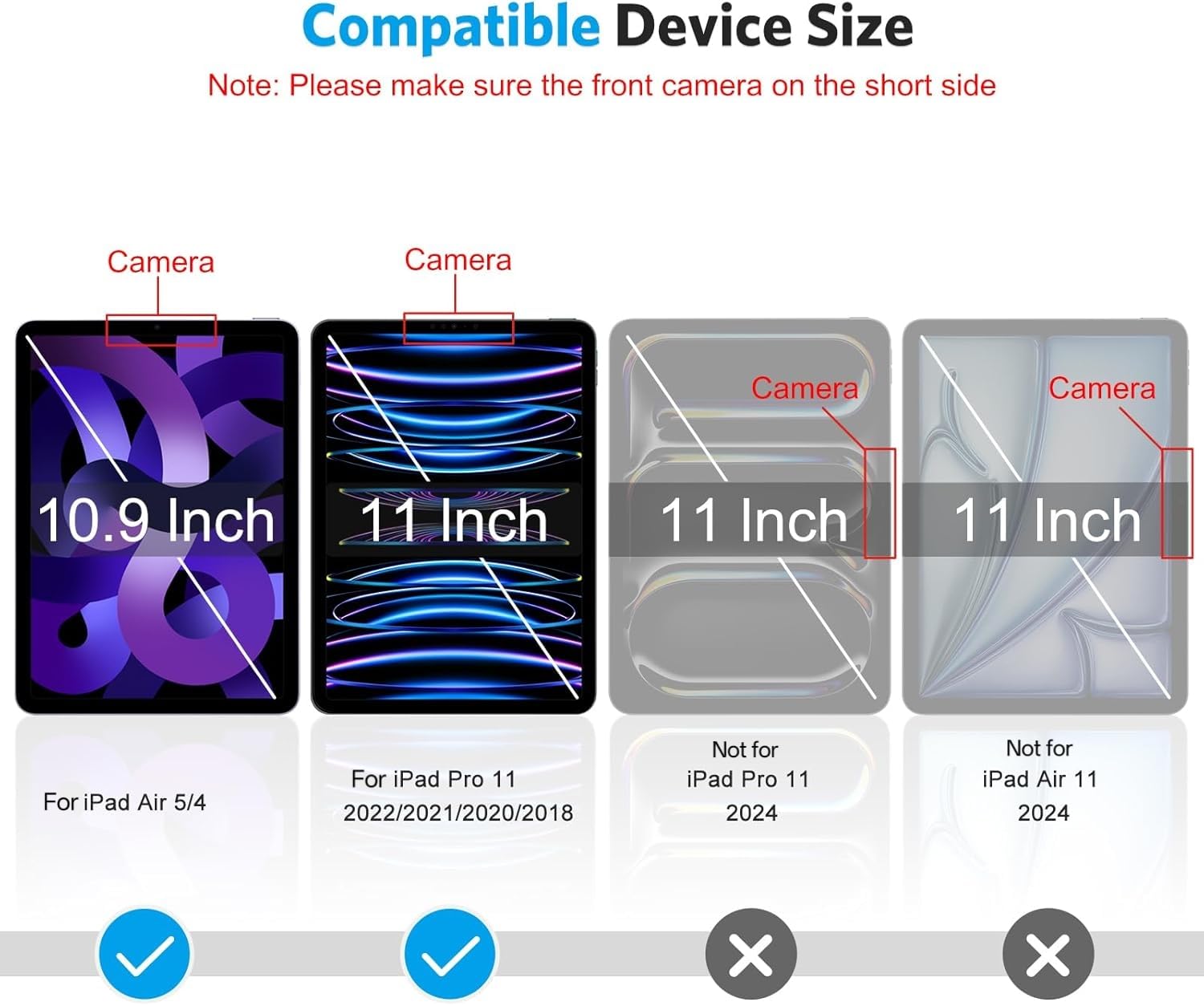 OMOTON Tempered Glass Screen Protector for iPad Air 5th/4th Gen (10.9 Inch 2022/2020) & iPad Pro 11 Inch (2022-2018) - 2 Pack, Anti-Scratch, Bubble-Free, Case Friendly, Apple Pencil Compatible - Perfect for Work, Study & Entertainment