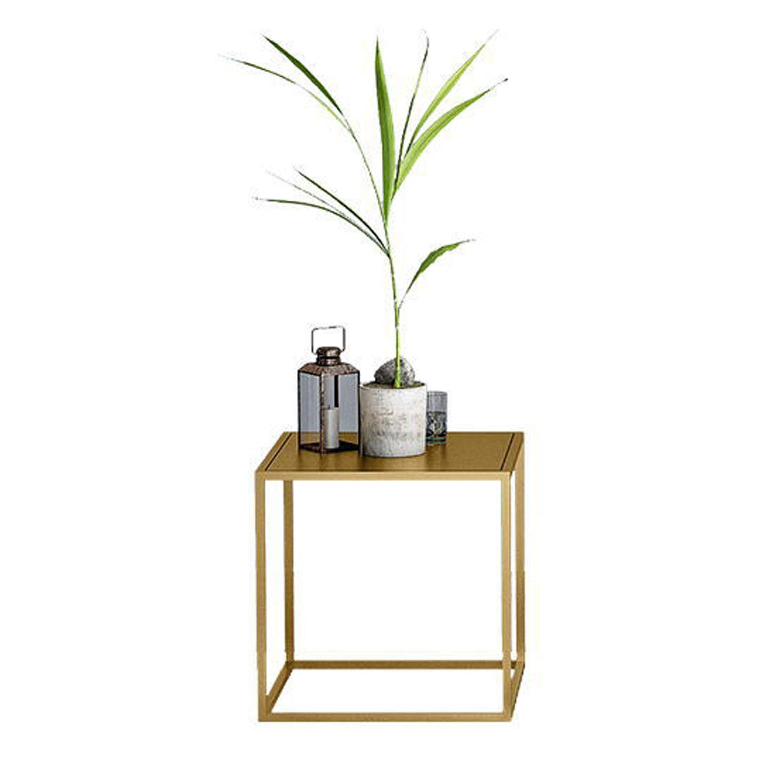 LANHA Metal Plant Stand Shelf - Indoor/Outdoor Flower Pot Display Rack for Small, Medium & Large Plants - Golden Finish for Living Room, Patio or Garden Decor