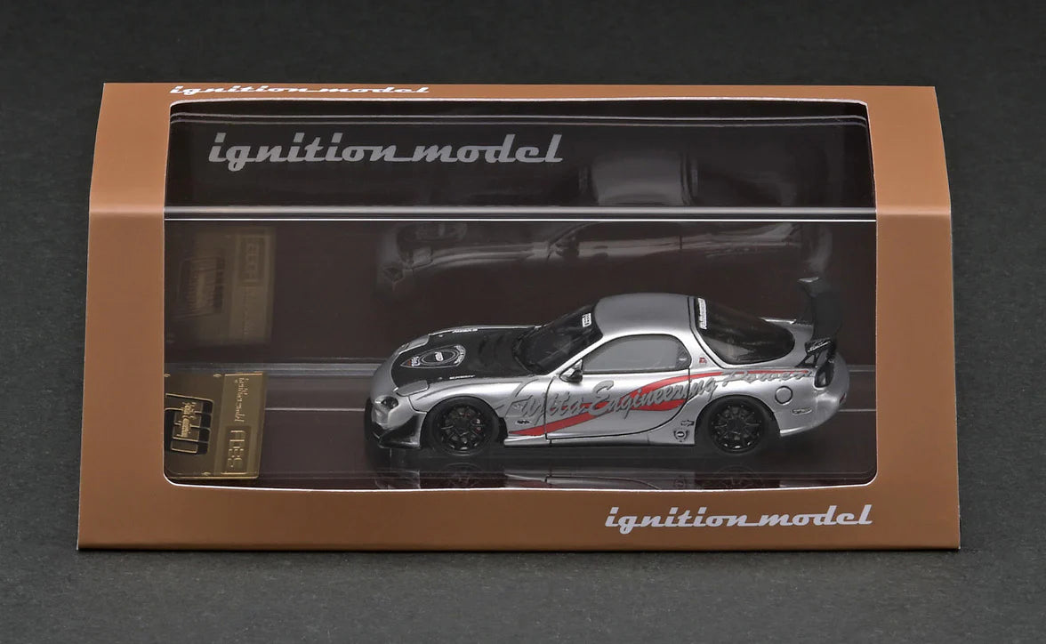 1:64 Scale Mazda RX-7 FD3S FEED Model Car - Silver Diecast Collectible Toy for Car Enthusiasts | Perfect for Display, Collection, and Racing Simulation Games