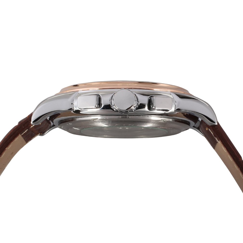 FORSINING Men's Automatic Watch - Silver Dial, Genuine Brown Leather Strap, Water Resistant, Luxury Dress Watch for Business, Wedding & Formal Occasions
