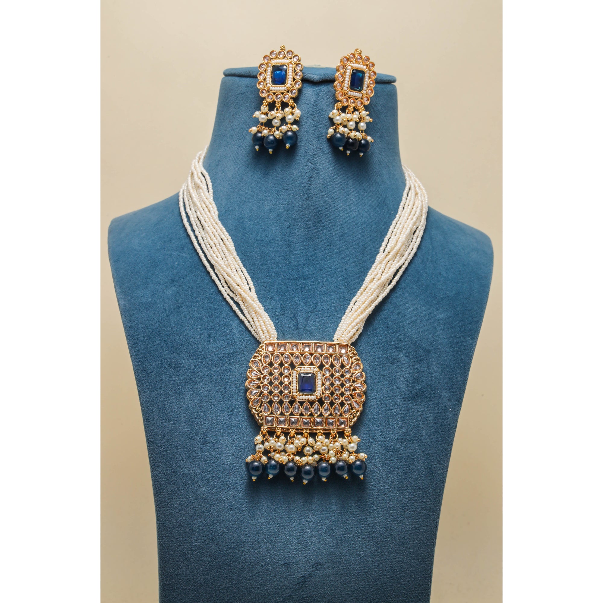 MAHIRA POLKI MALA Full Set - Traditional Indian Jewelry for Women | Wedding, Party & Festive Occasion Wear