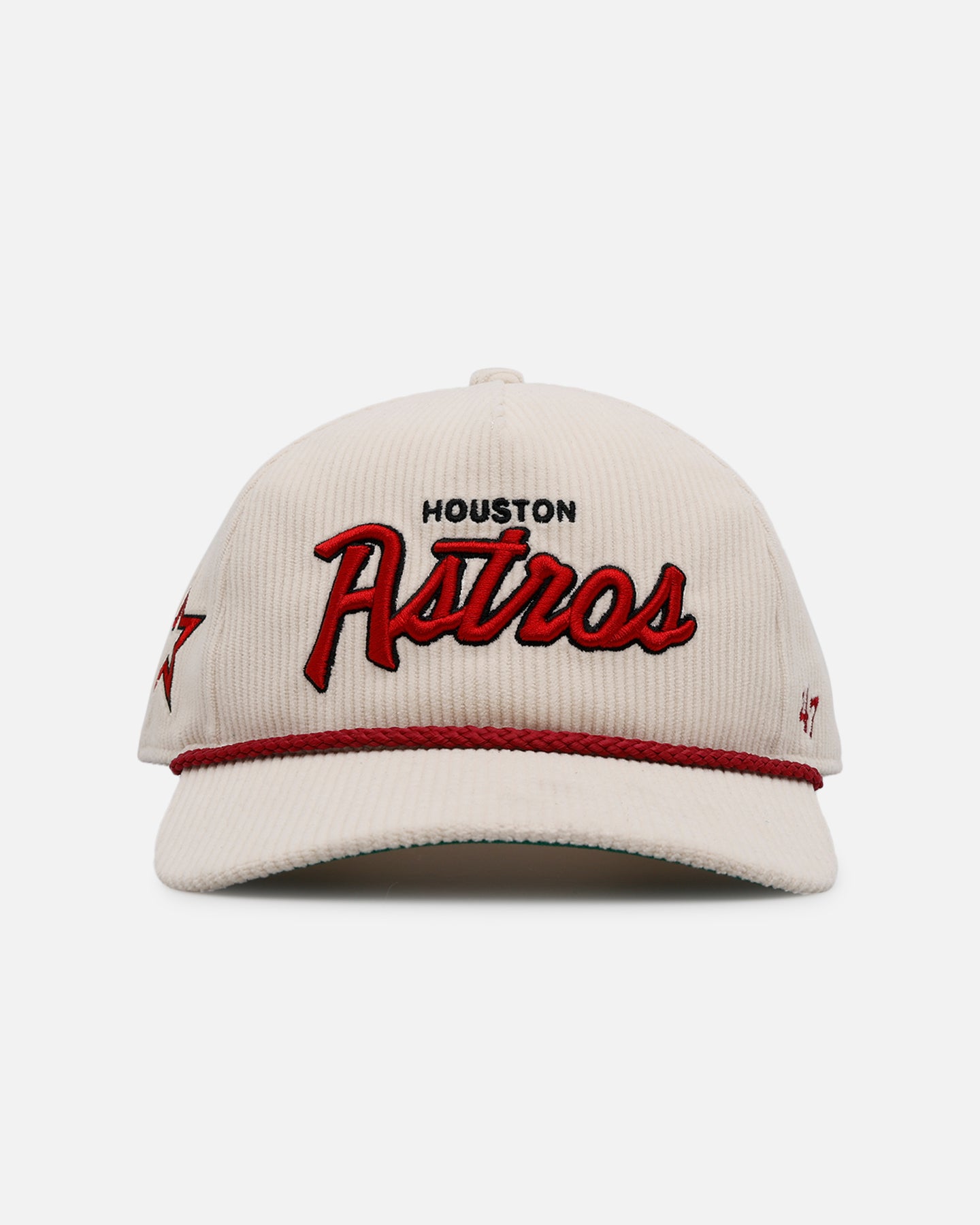 47 Brand Houston Astros 'Natural Script' Premium Corduroy Snapback Hat - Official MLB Licensed Baseball Cap for Men & Women - Perfect for Games, Fan Gear & Streetwear Fashion