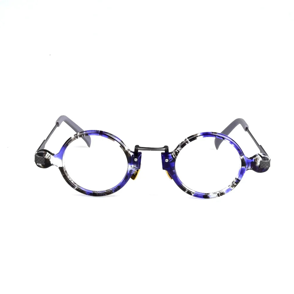 Aimee Unisex Full Rim Round Acetate Titanium Eyeglasses 141501 - Lightweight & Durable Frame for Reading, Work, and Everyday Use