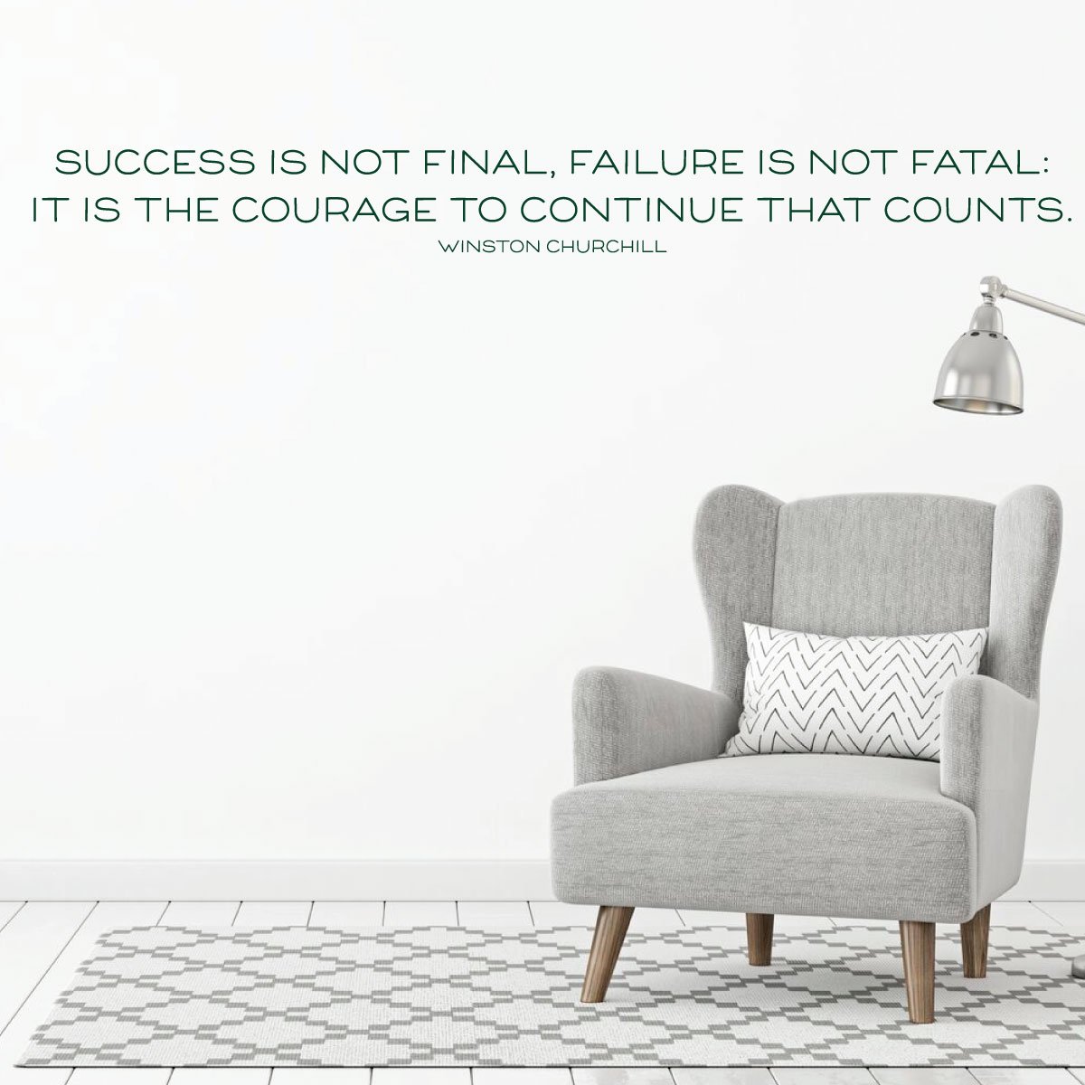 Motivational Wall Decal - 'Success Is Not Final' Winston Churchill Quote - Removable Vinyl Art Sticker for Home, Bedroom, Living Room & Office Decor - Perfect for Home Inspiration & Workspace Motivation