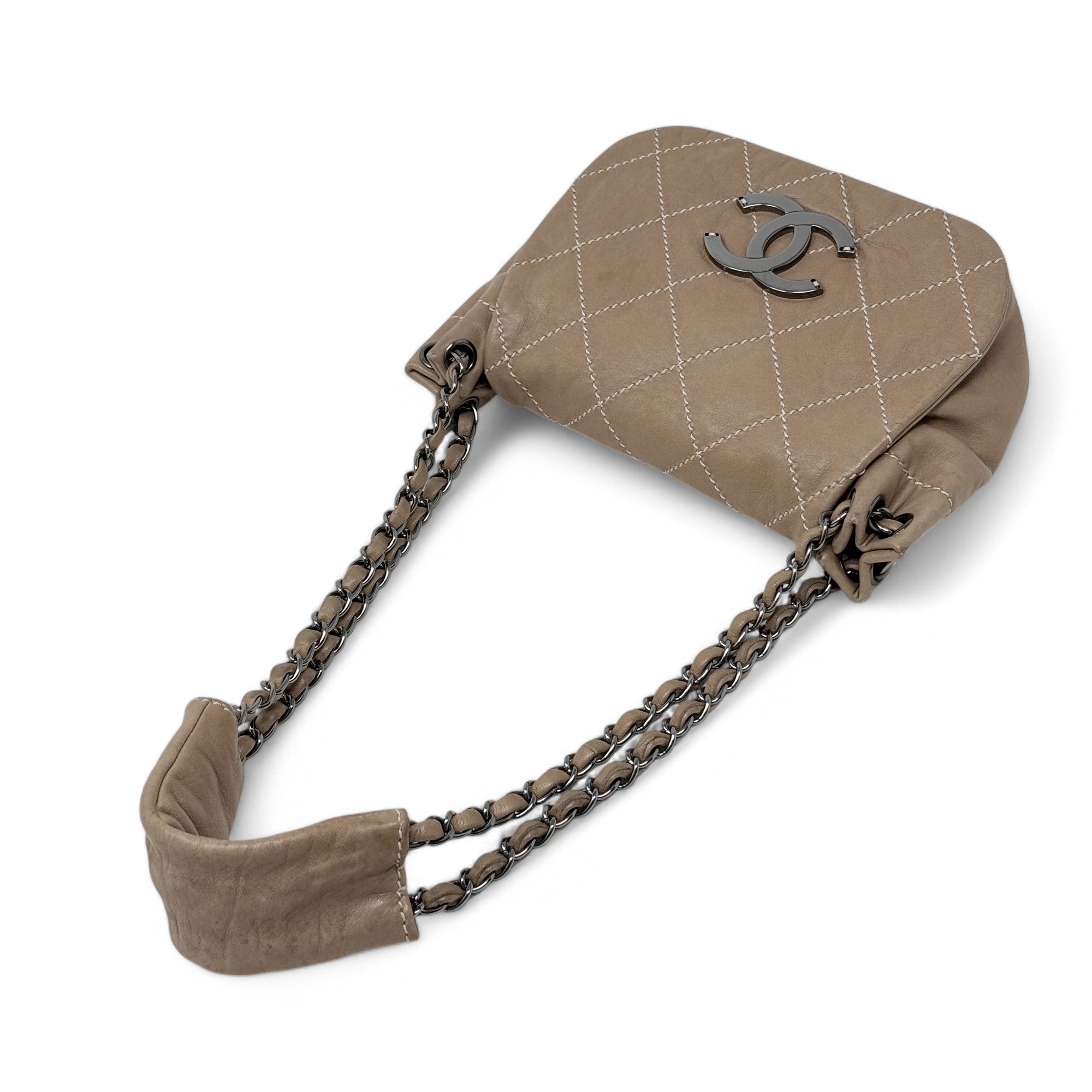Chanel Brown Chevron Quilted Accordion Flap Bag - Luxury Crossbody Purse for Women, Perfect for Parties & Evening Events