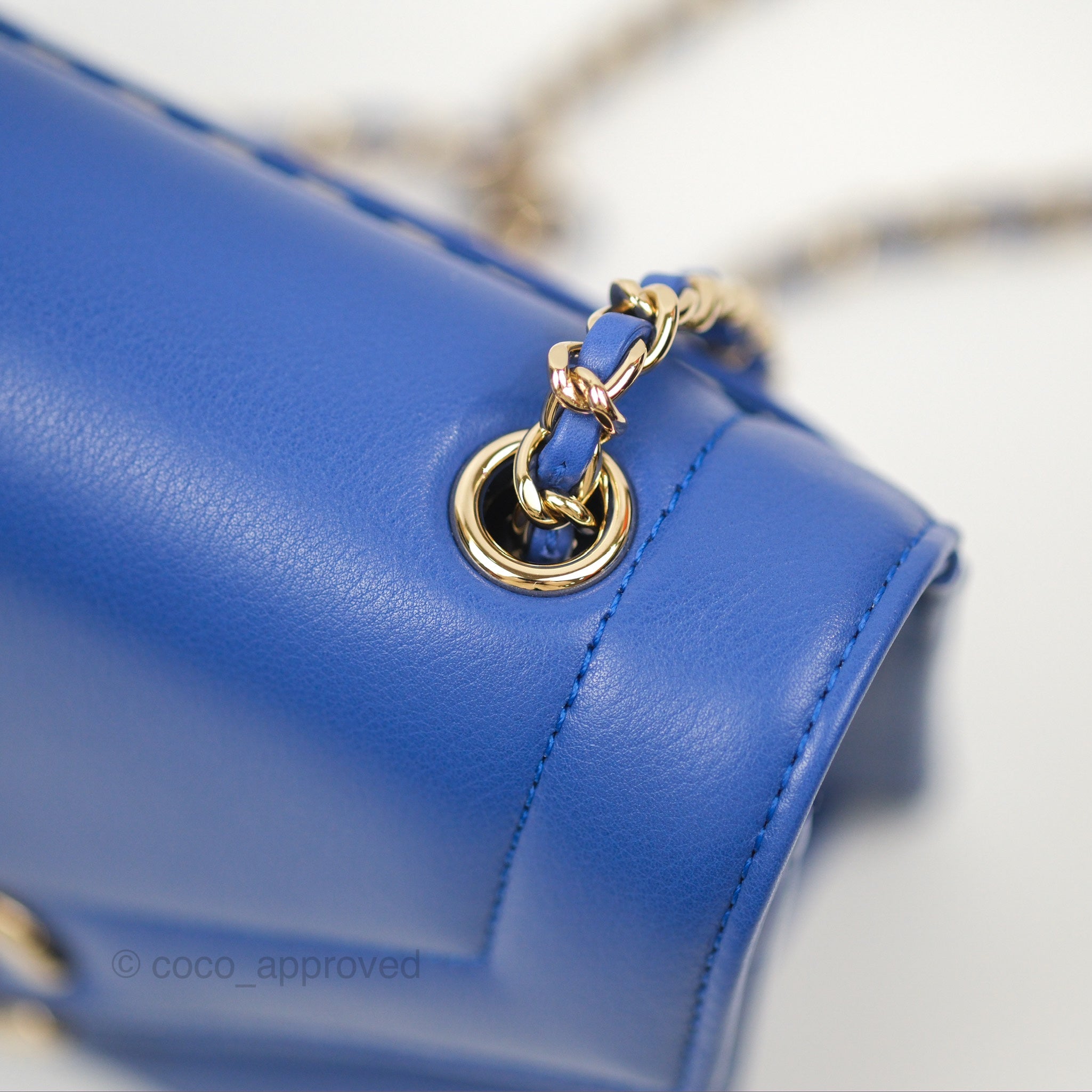 Chanel Chevron Square Envelope Flap Bag Royal Blue 19C - Luxury Designer Handbag for Women, Perfect for Evening Parties, Date Nights & Special Occasions