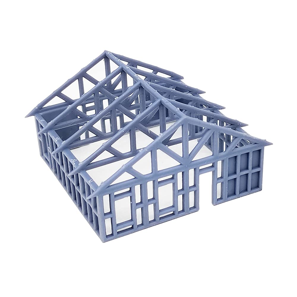 1:160 N Scale Outland Models Railroad Scenery Structure - Under Construction House Framework for Model Train Layouts & Diorama Displays