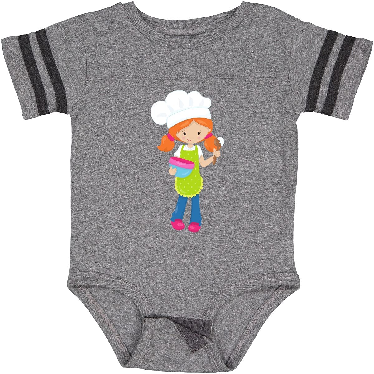 Inktastic Cute Orange Hair Baby Baker Bodysuit - Adorable Baking-Themed Outfit for Infants & Toddlers - Perfect for Baking Classes, Birthday Parties & Family Photos