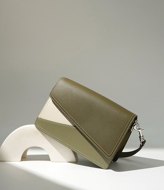 Modern Geometric Colorblock Crossbody Bag for Women - Stylish & Trendy Shoulder Purse for Work, Travel & Everyday Use