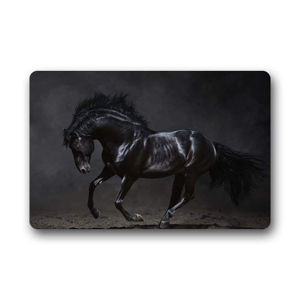 ZMvise Black Horse Bathroom Doormat - Super Absorbent Washable Indoor Floor Mat for Bathroom, Kitchen & Entryway - Non-Slip Home Decor Rug for Wet Areas