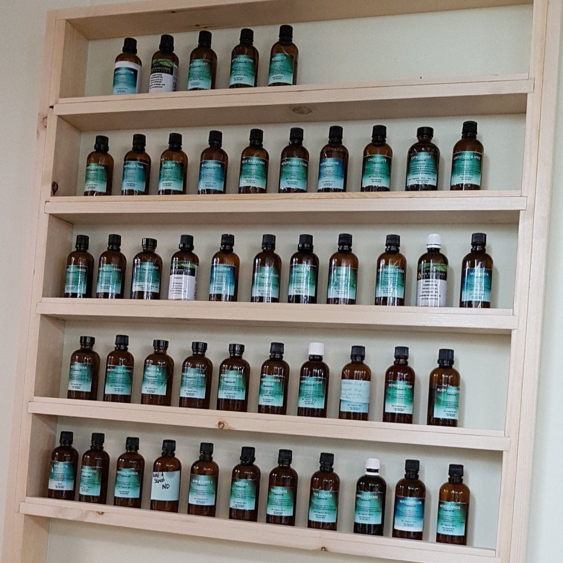 Premium Fragrance & Essential Oil Display Shelf - Wooden Organizer for Diffusers, Perfumes, Aromatherapy Oils - Perfect for Bathroom, Bedroom, Spa & Home Decor