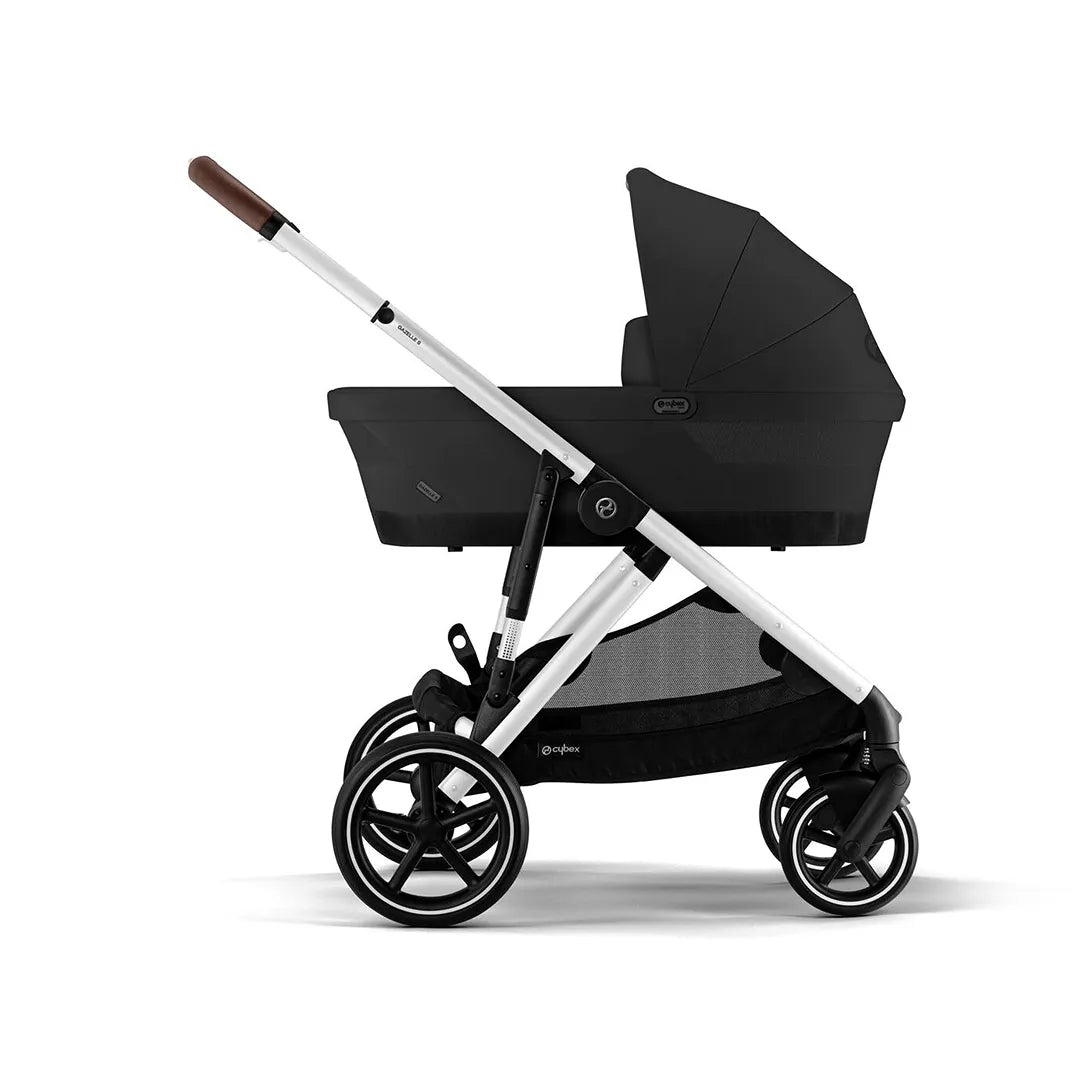 Gazelle S2 Stroller - Lightweight & Compact Baby Stroller with Moon Black & Silver Frame for Urban Walking, Shopping & Travel
