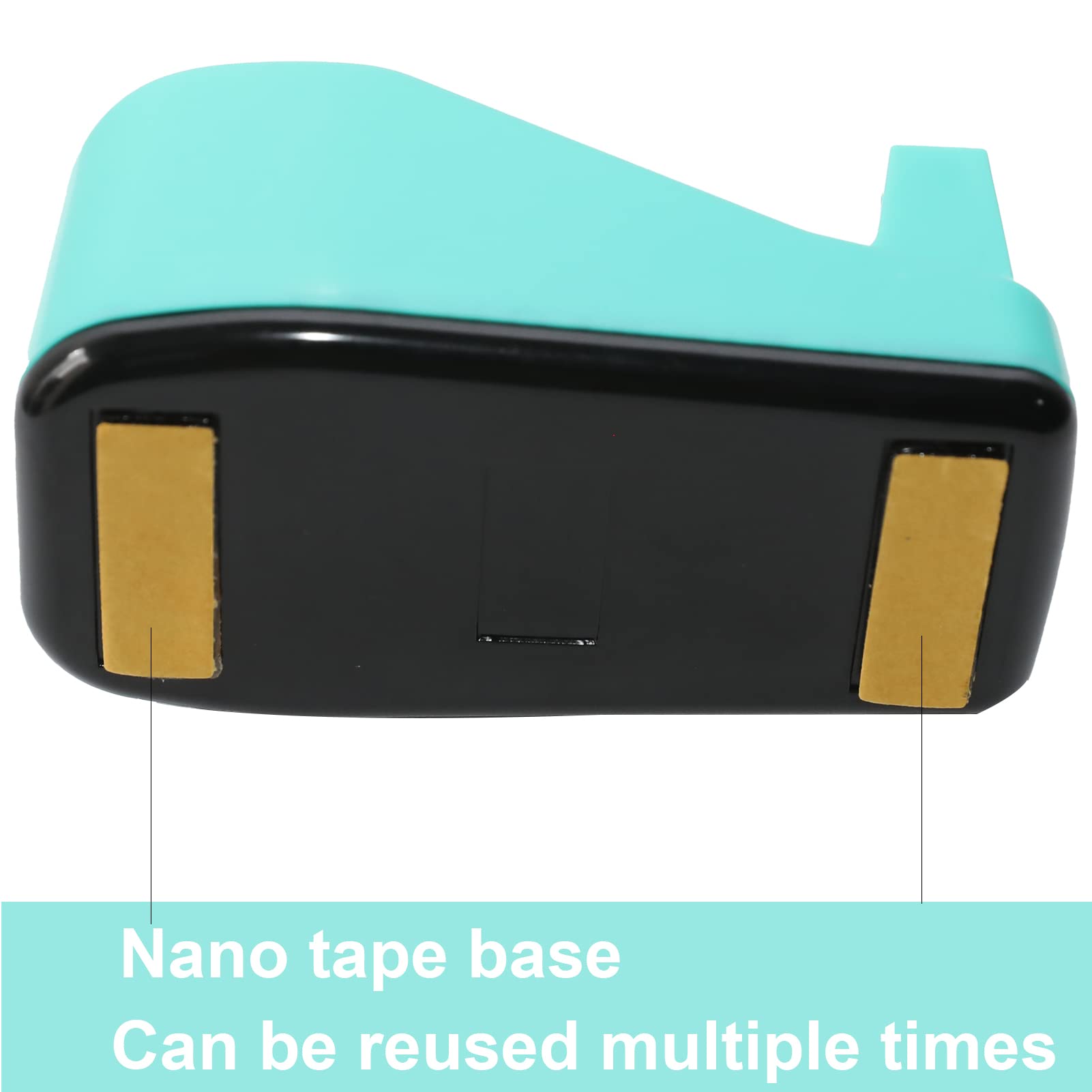 WELSTIK Green Cute Nano Tape Dispenser for Office - One Hand Operation, Reusable Adhesive, Desktop Mountable - Perfect for Organizing Papers, Crafts & Home Decor