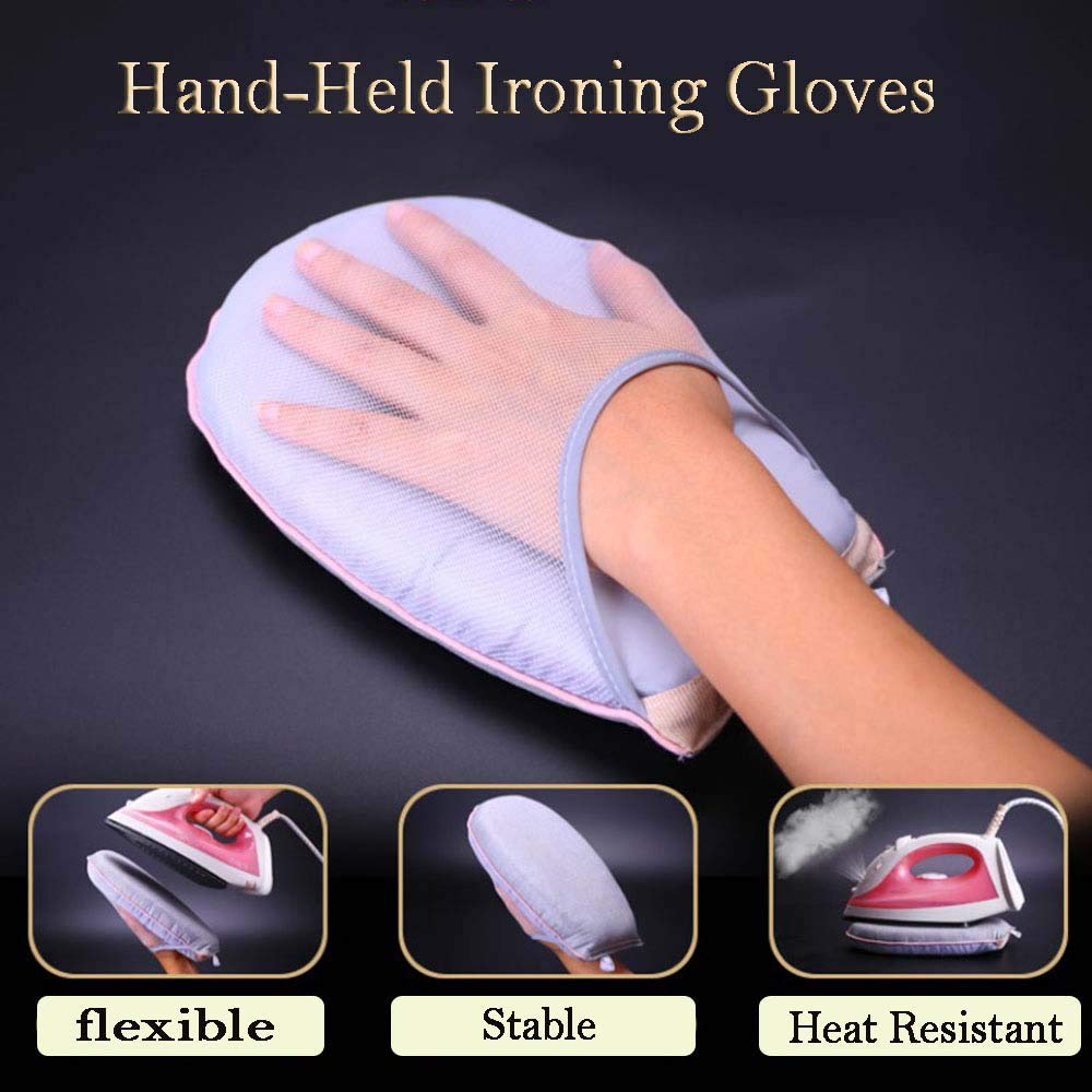 BYBYCD Portable Mini Ironing Pad with Heat-Resistant Glove - Compact Sleeve Ironing Board for Clothes, Travel Garment Steamer & Iron Holder - Perfect for Home, Dorm, Travel & Quick Outfit Fixes